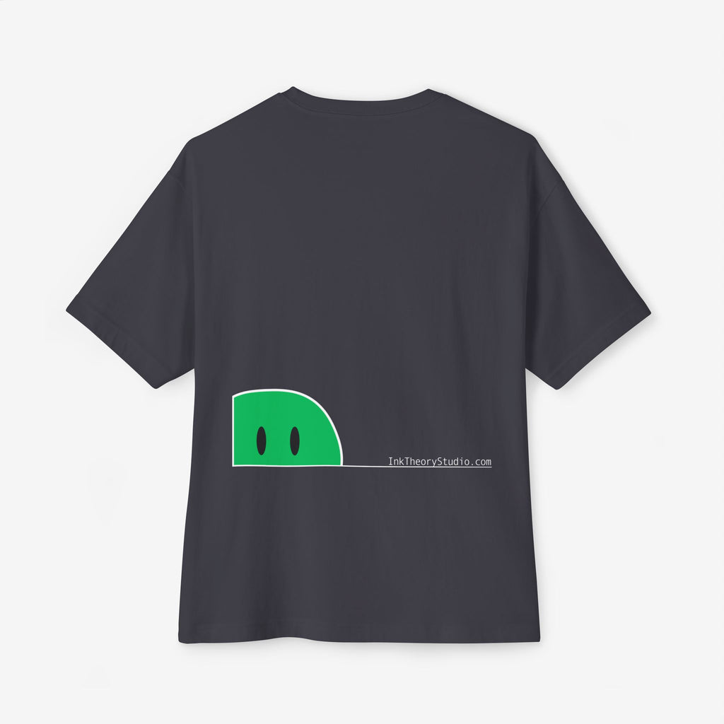 BOXY TEE — “I AM > I WAS” MINIMAL GRAPHIC TEE