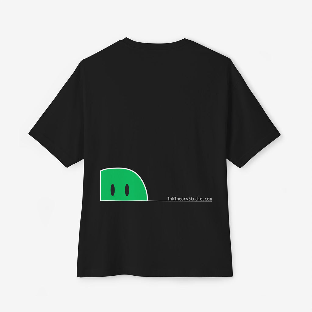 BOXY TEE — “I AM > I WAS” MINIMAL GRAPHIC TEE