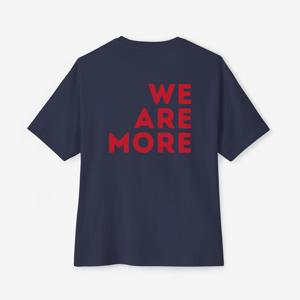 WE ARE MORE OVERSIZED TEE — BOLD RED BACK STATEMENT T-SHIRT