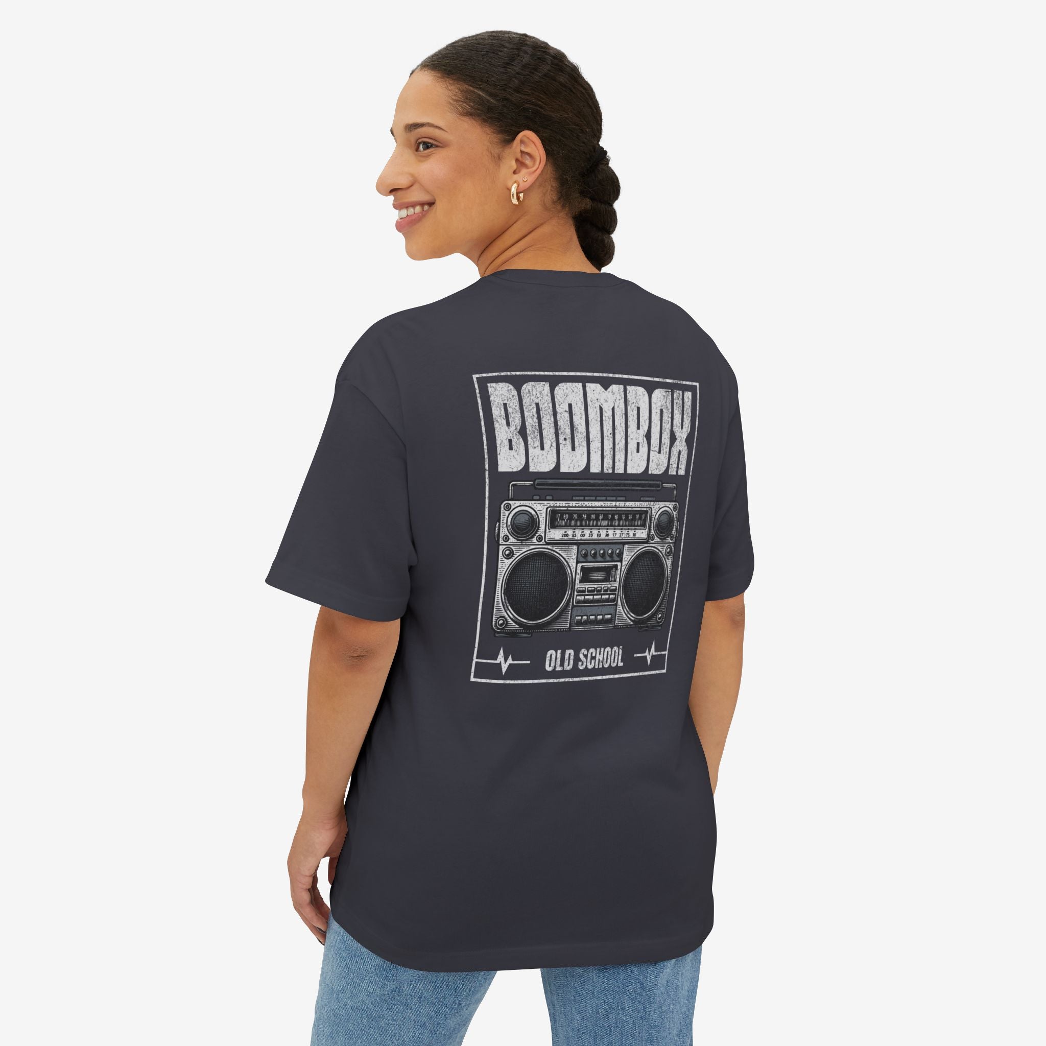 OLD SCHOOL BOOMBOX T-SHIRT – VINTAGE RETRO RADIO HIP HOP 80s 90s GRAPHIC TEE