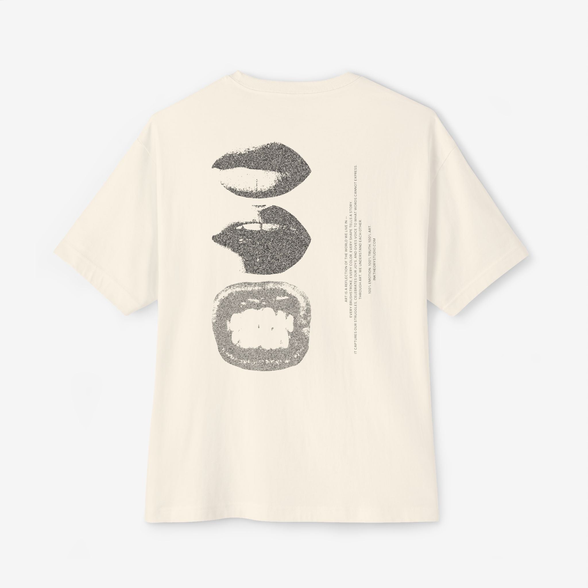 BOXY TEE — GRUNGE MOUTH PRINT OVERSIZED T-SHIRT