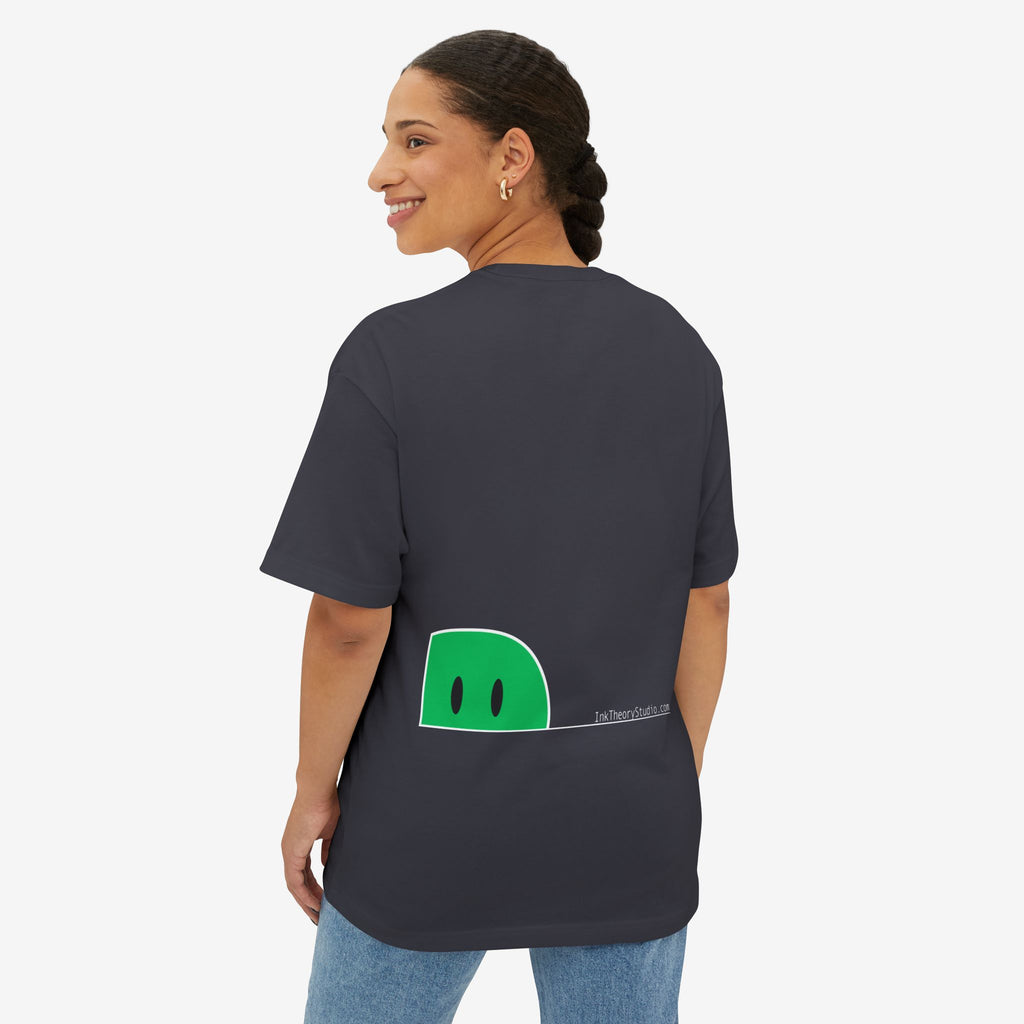 BOXY TEE — “I AM > I WAS” MINIMAL GRAPHIC TEE