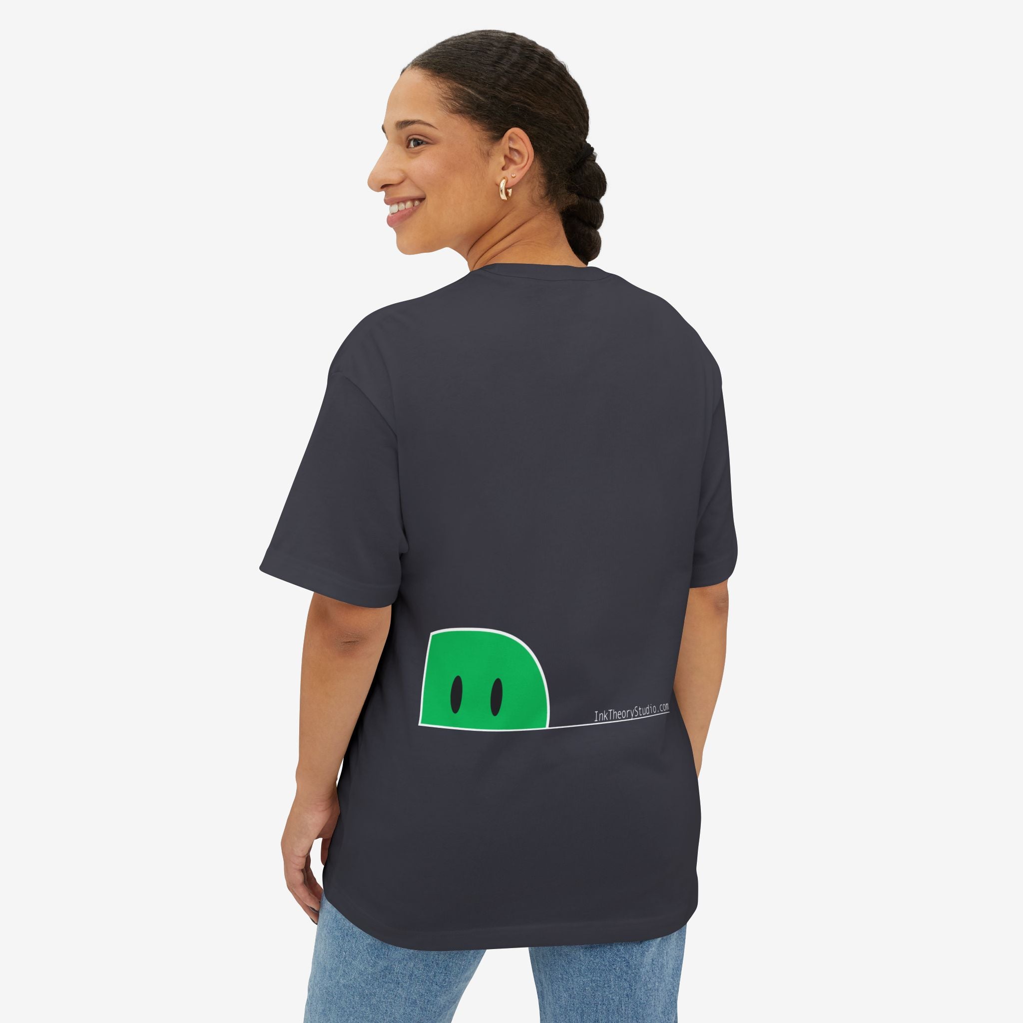 BOXY TEE — “I AM > I WAS” MINIMAL GRAPHIC TEE