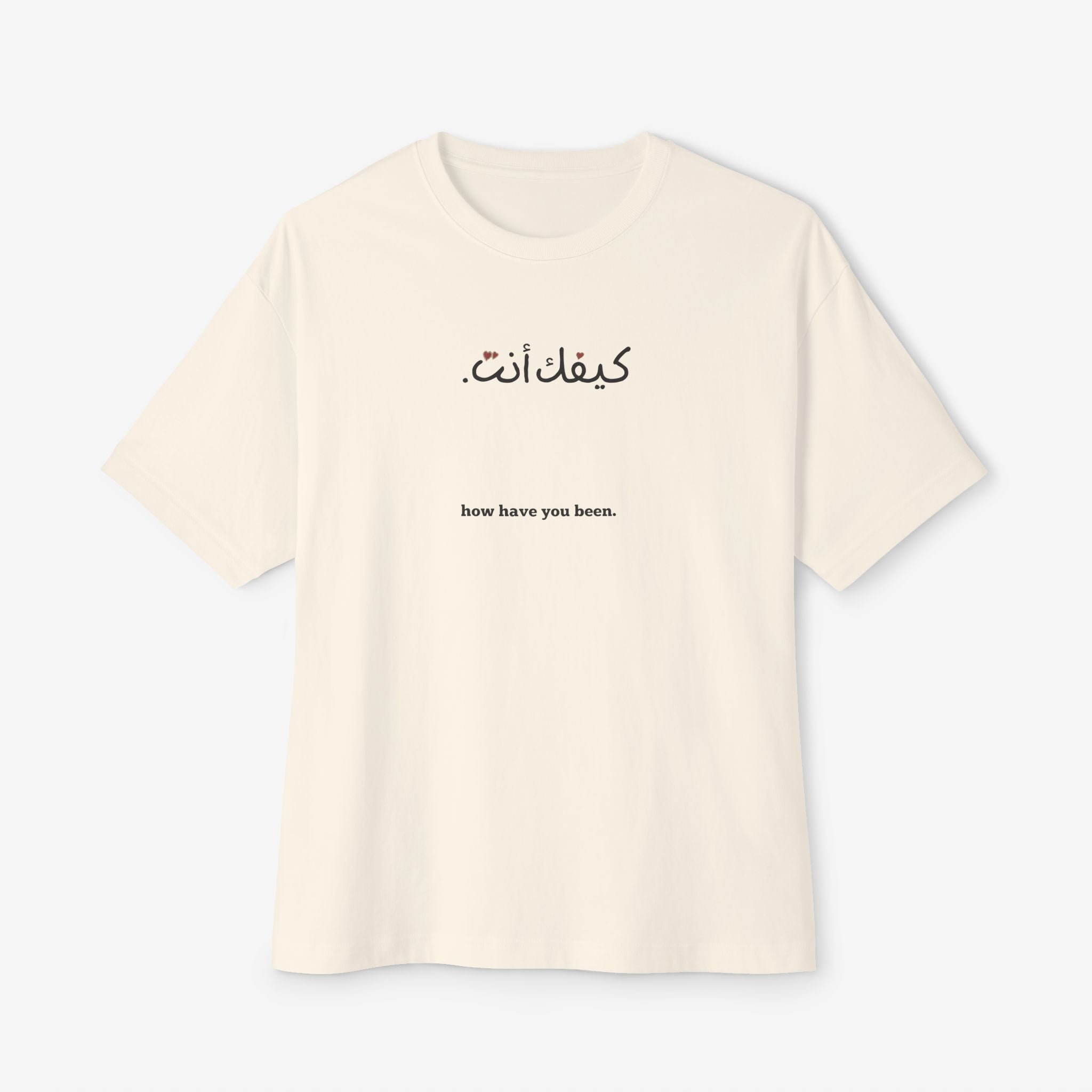 “كيفك إنت” FAIRUZ ARABIC SCRIPT TEE — MINIMALIST BOXY SHIRT