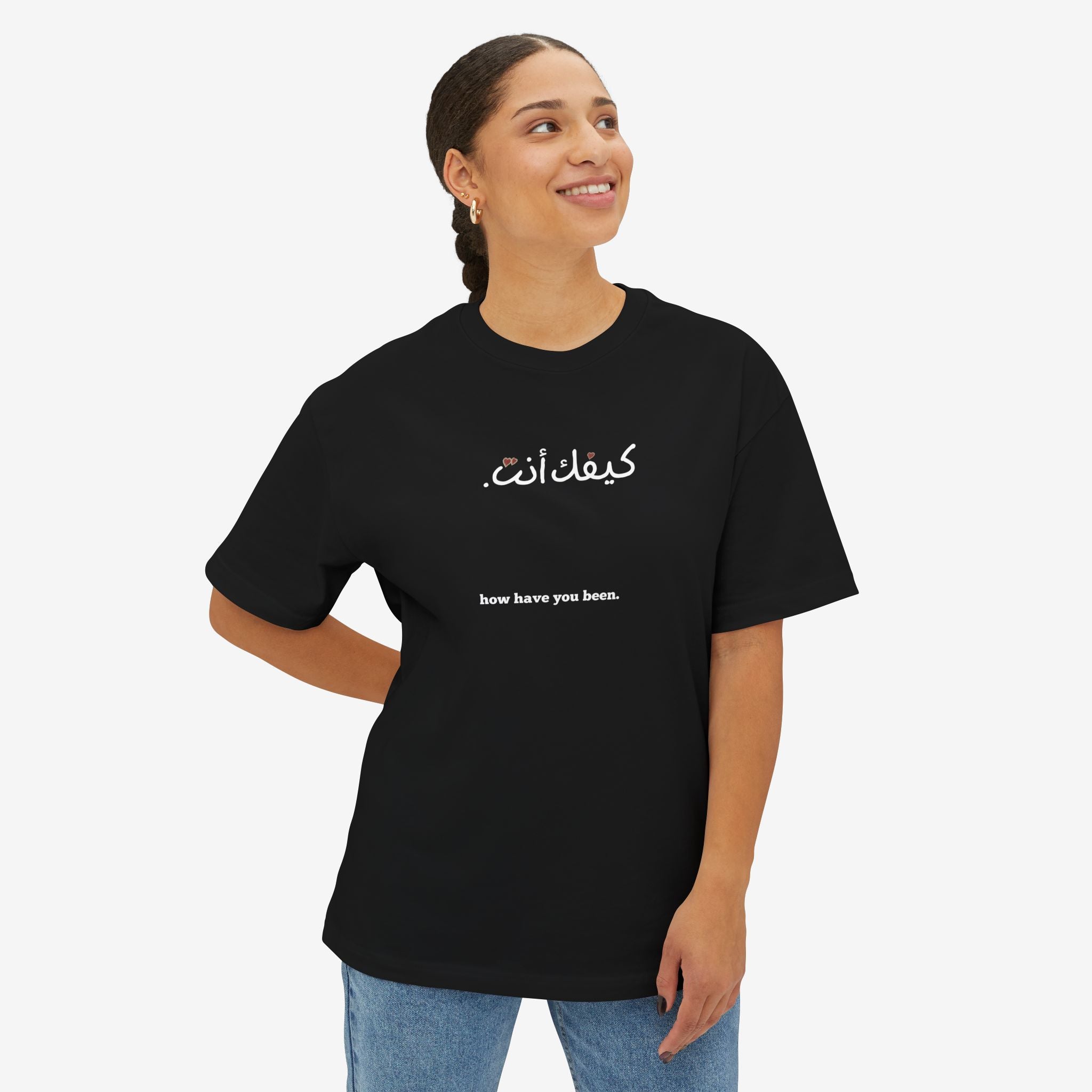 “كيفك إنت” FAIRUZ ARABIC SCRIPT TEE — MINIMALIST OVERSIZED SHIRT