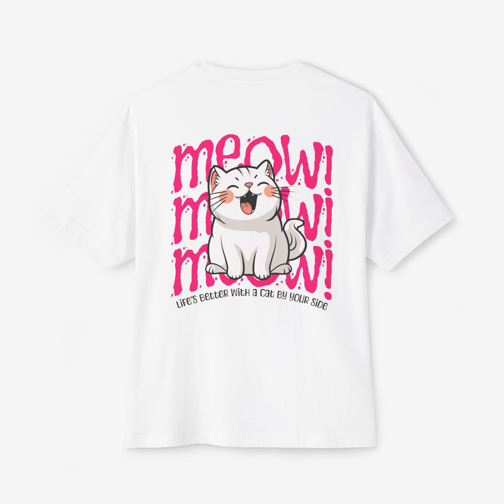 LIFE’S BETTER WITH A CAT BY YOUR SIDE — SMILING CAT GRAPHIC TEE