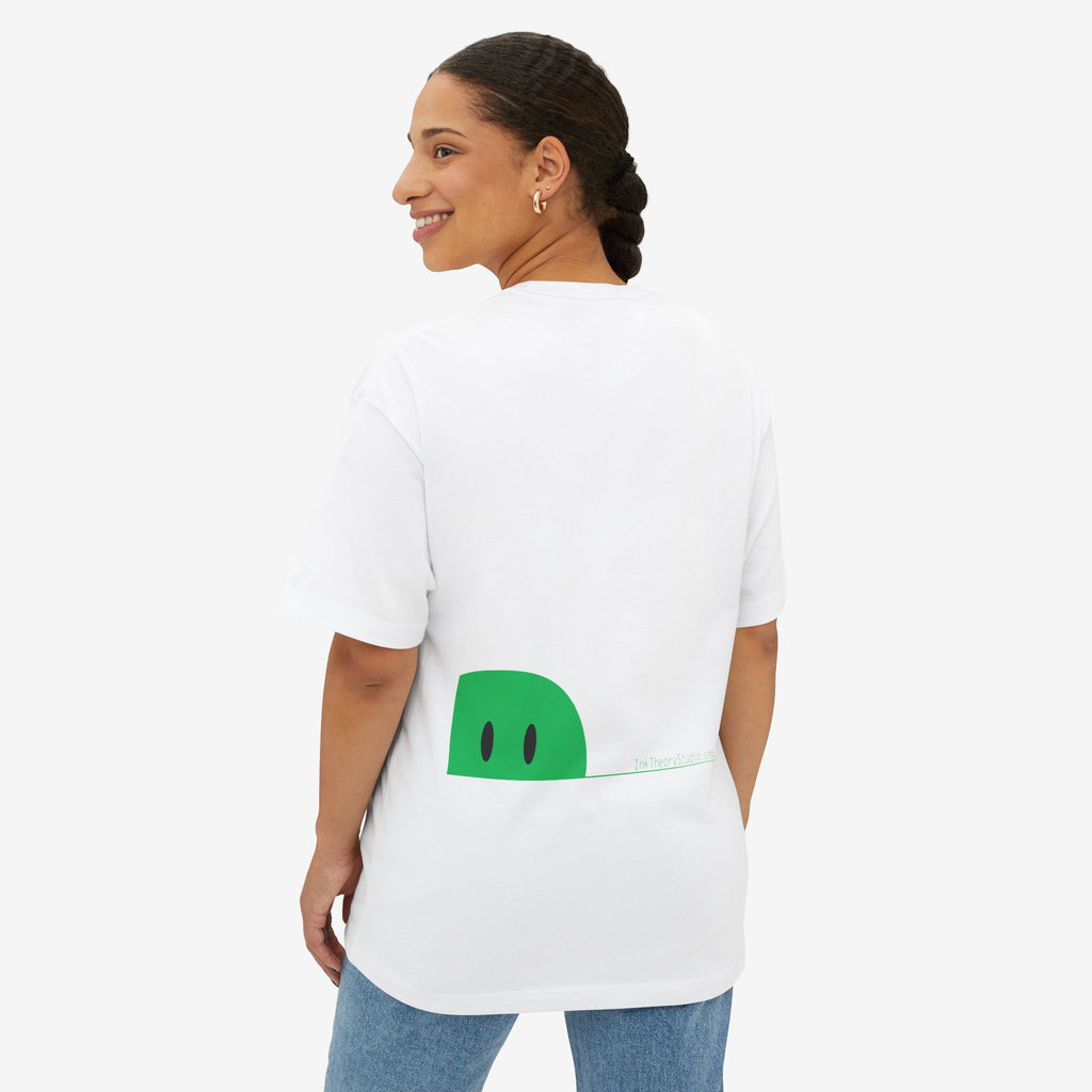 BOXY TEE — “I AM > I WAS” MINIMAL GRAPHIC TEE