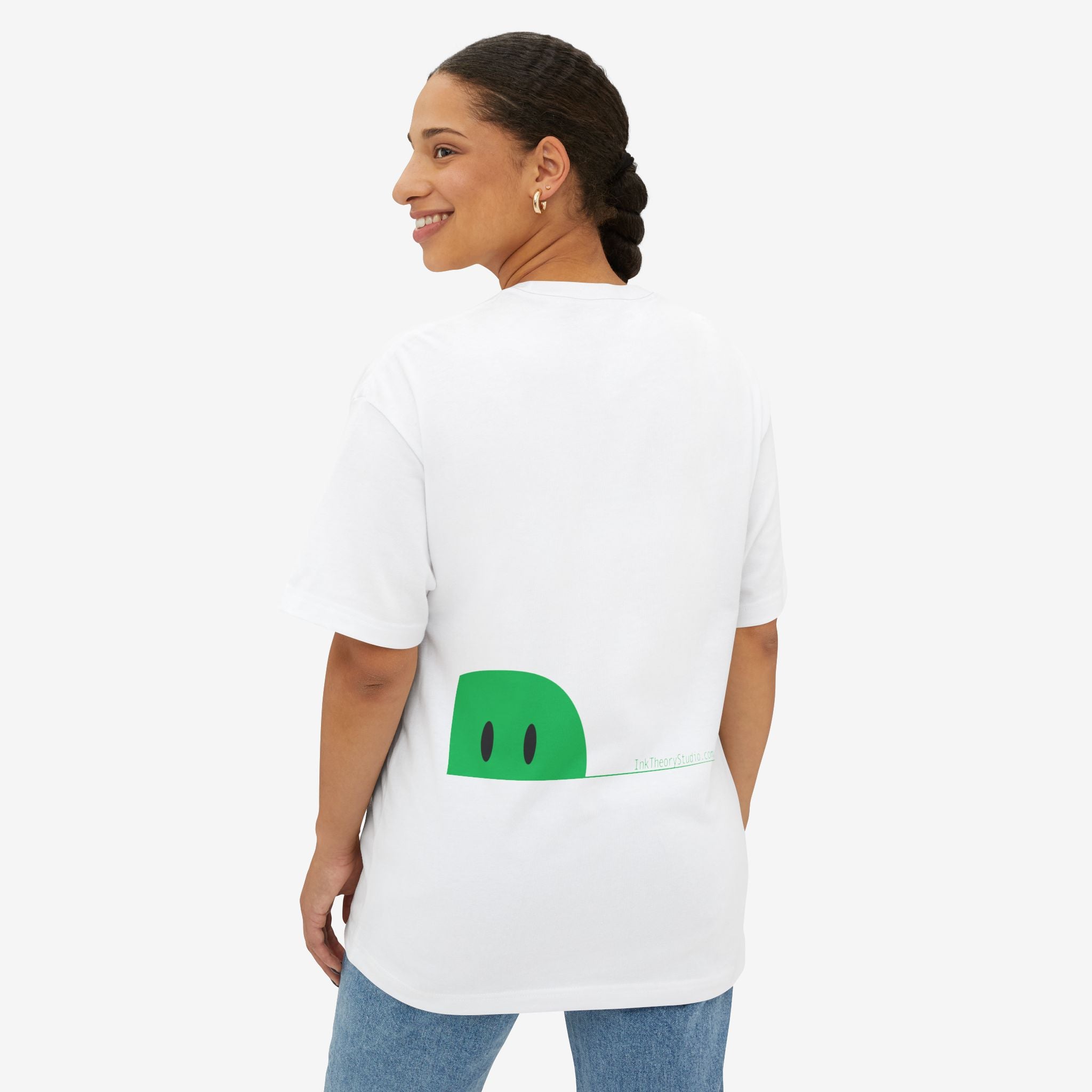 BOXY TEE — “I AM > I WAS” MINIMAL GRAPHIC TEE