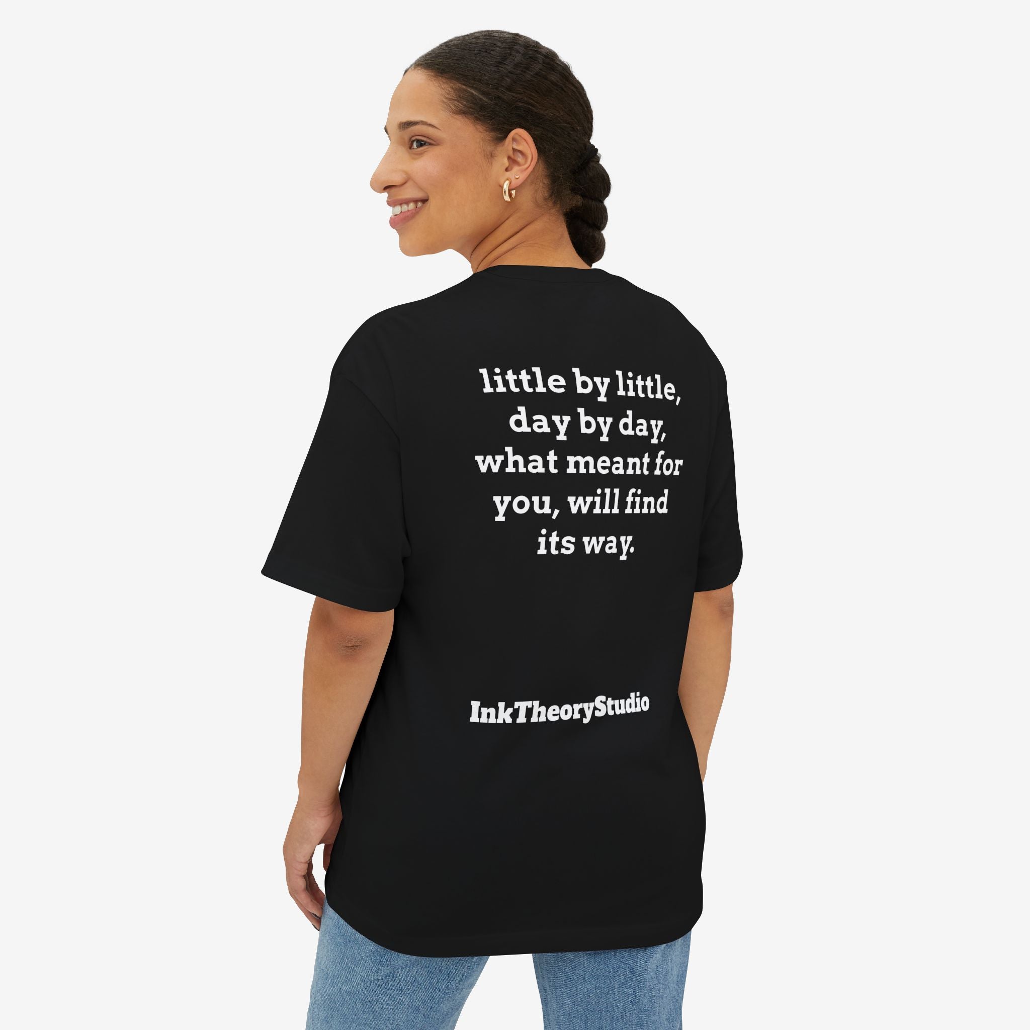 CUSTOMIZABLE BOXY TEE — MINIMALIST FRONT/BACK TEXT T-SHIRT