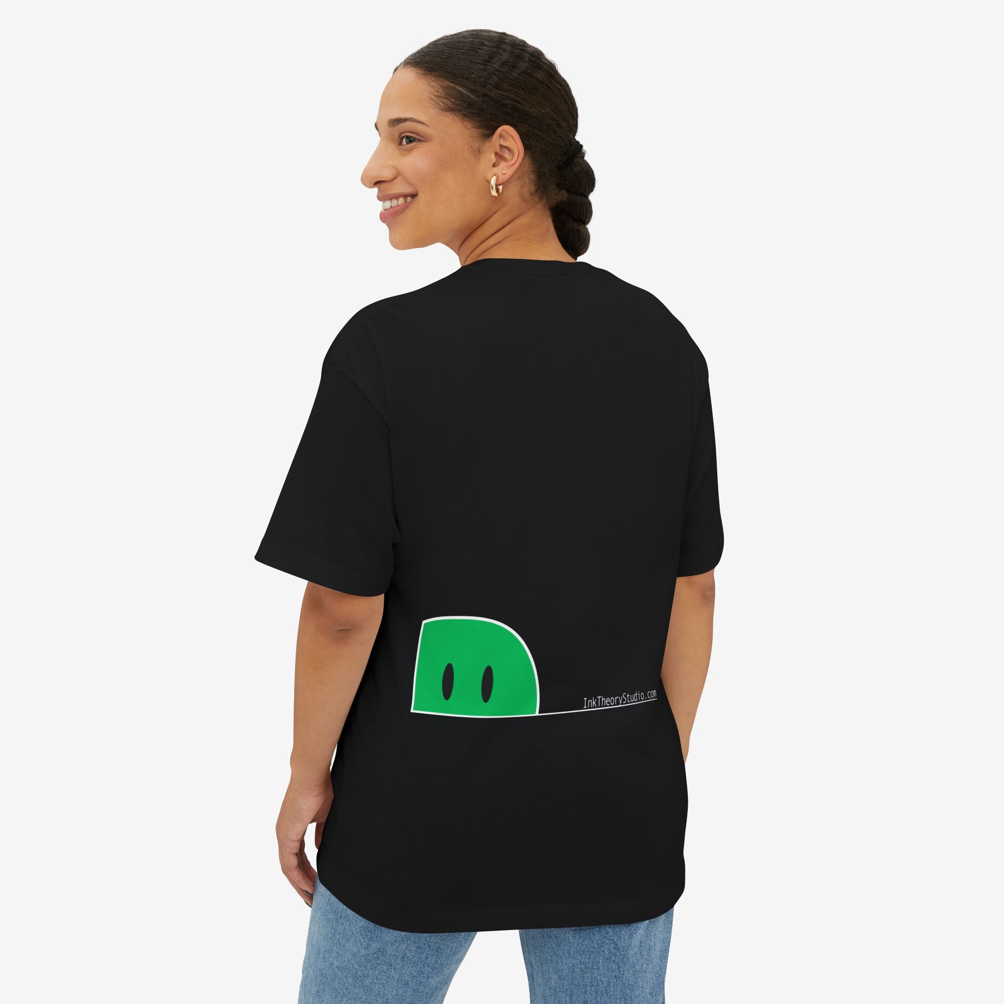 BOXY TEE — “I AM > I WAS” MINIMAL GRAPHIC TEE