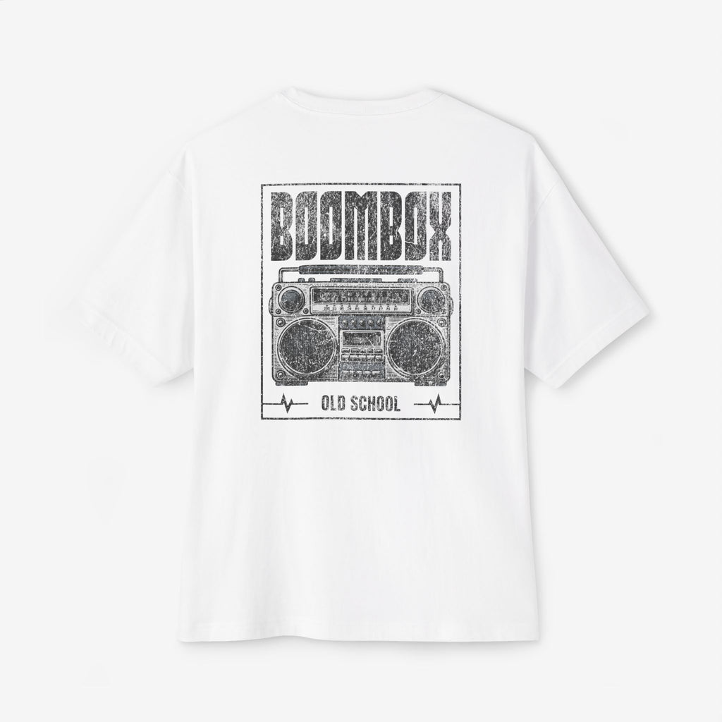 OLD SCHOOL BOOMBOX T-SHIRT – VINTAGE RETRO RADIO HIP HOP 80s 90s GRAPHIC TEE