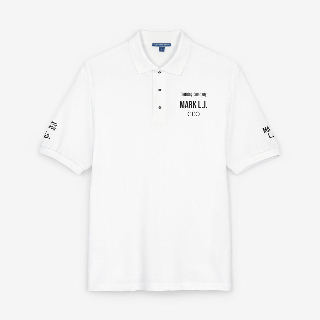 EMBROIDERED CUSTOMIZABLE POLO TEE — MINIMALIST PROFISSIONAL TEXT T-SHIRT