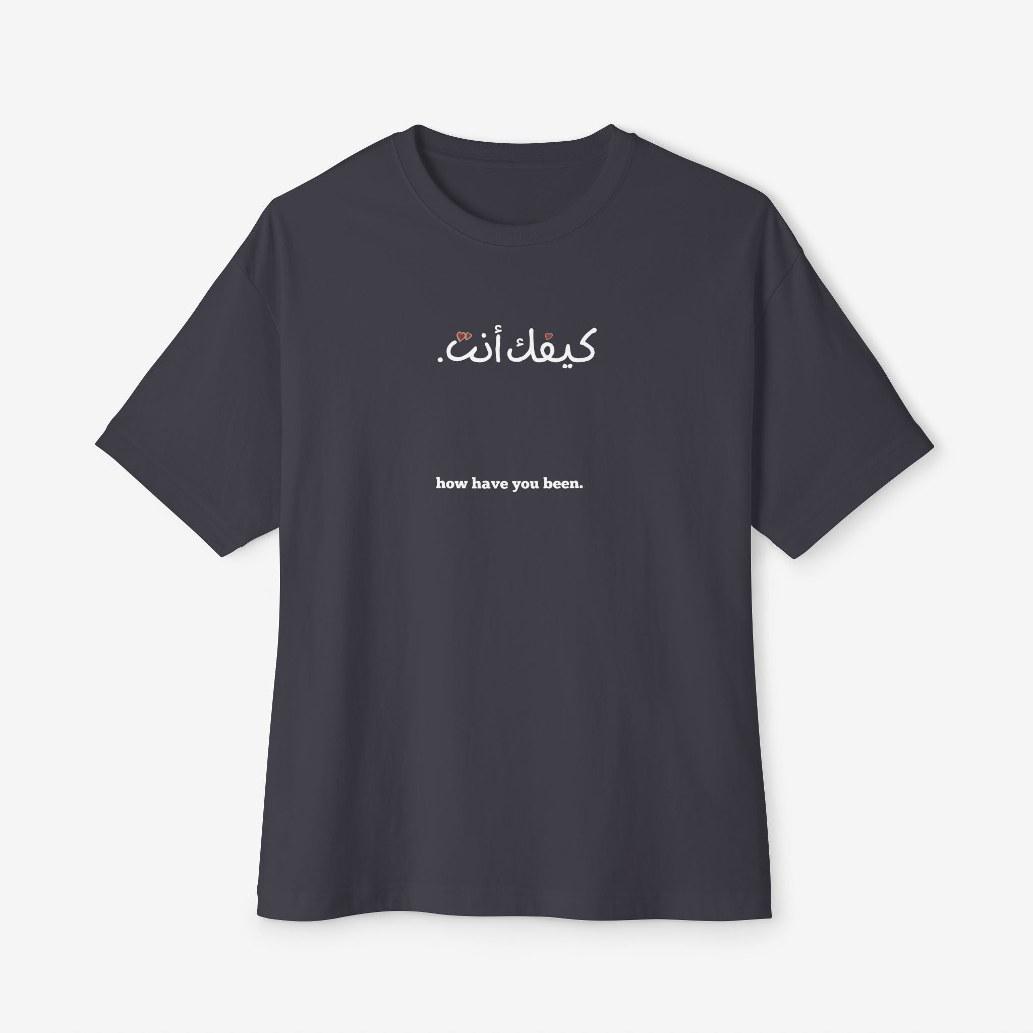 “كيفك إنت” FAIRUZ ARABIC SCRIPT TEE — MINIMALIST BOXY SHIRT
