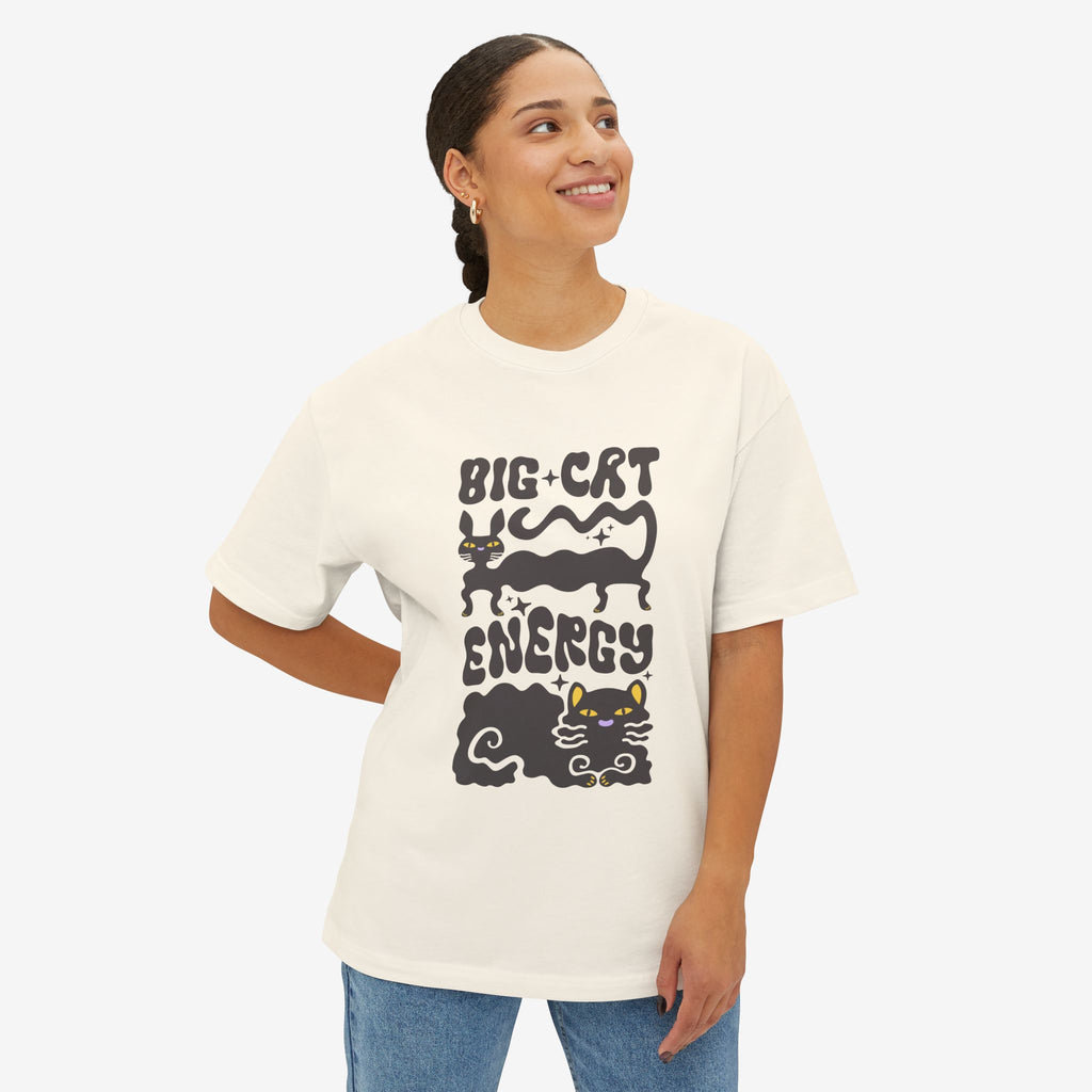 BIG CAT ENERGY OVERSIZED BOXY TEE — GRAPHIC STREETWEAR T-SHIRT
