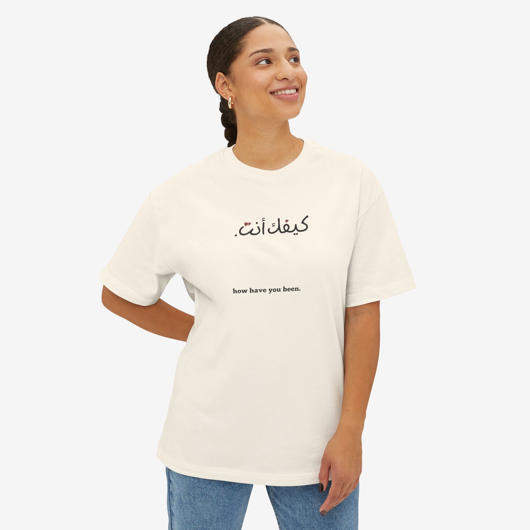“كيفك إنت” FAIRUZ ARABIC SCRIPT TEE — MINIMALIST OVERSIZED SHIRT
