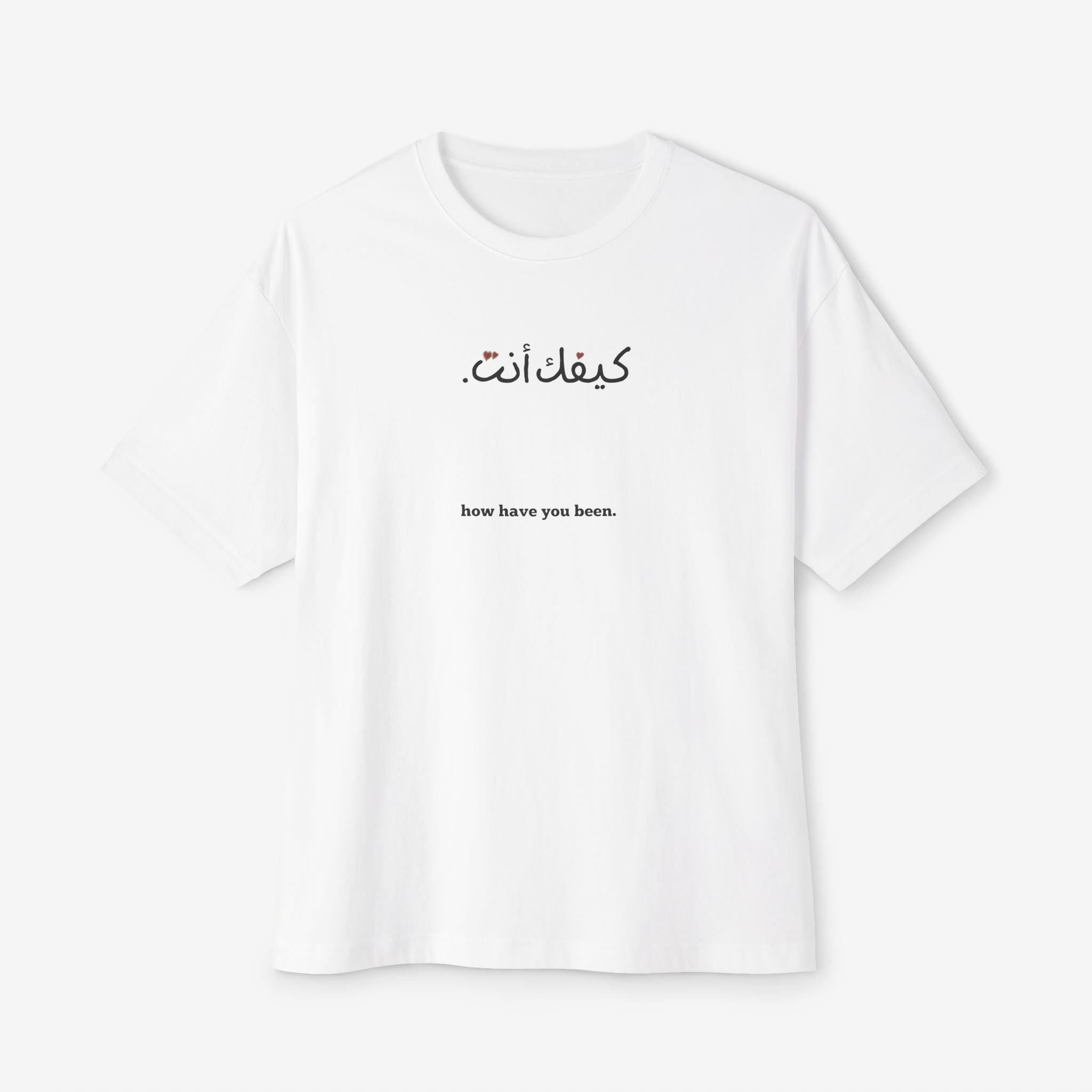 “كيفك إنت” FAIRUZ ARABIC SCRIPT TEE — MINIMALIST BOXY SHIRT