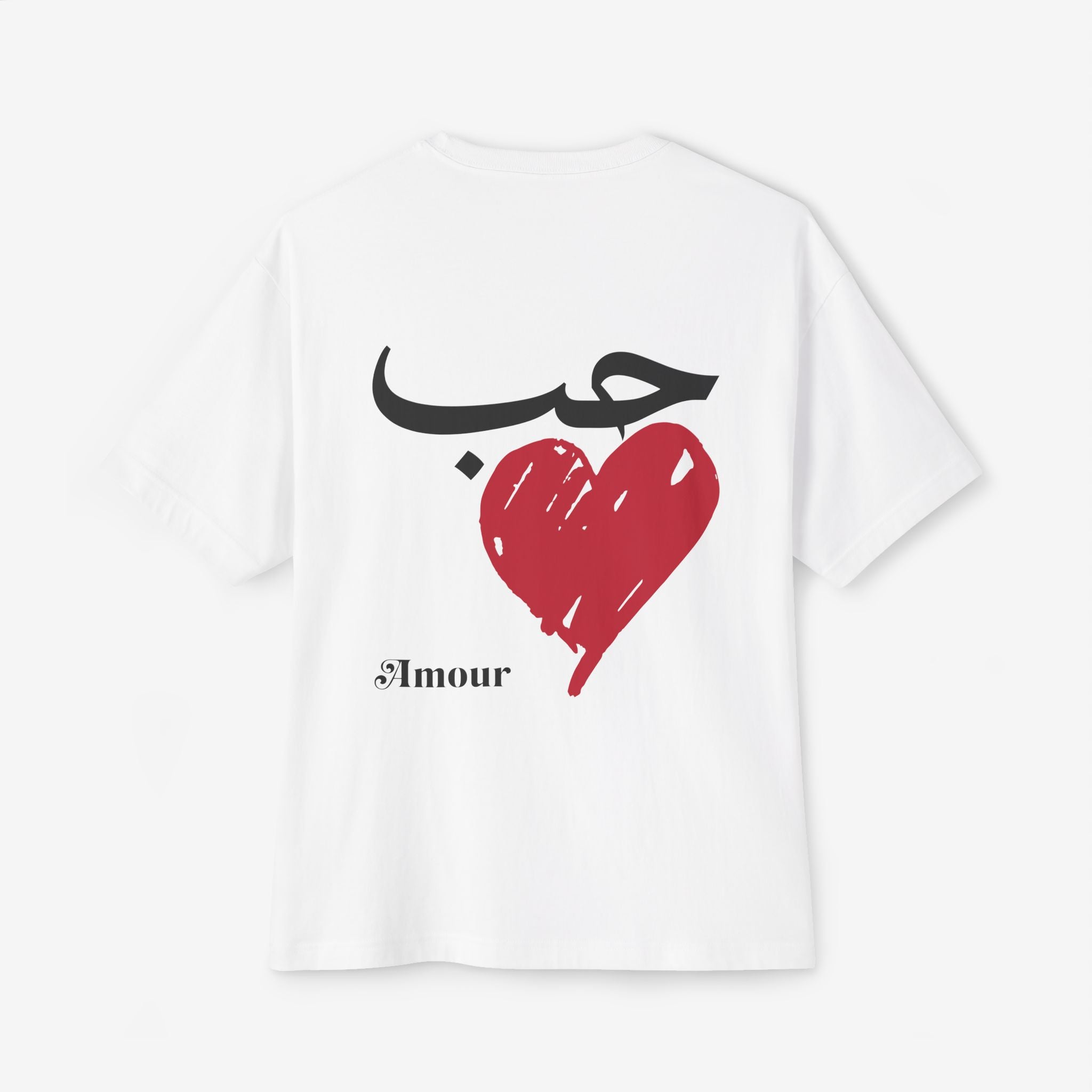 AMOUR HEART GRAPHIC T-SHIRT | BILINGUAL LOVE STATEMENT TEE