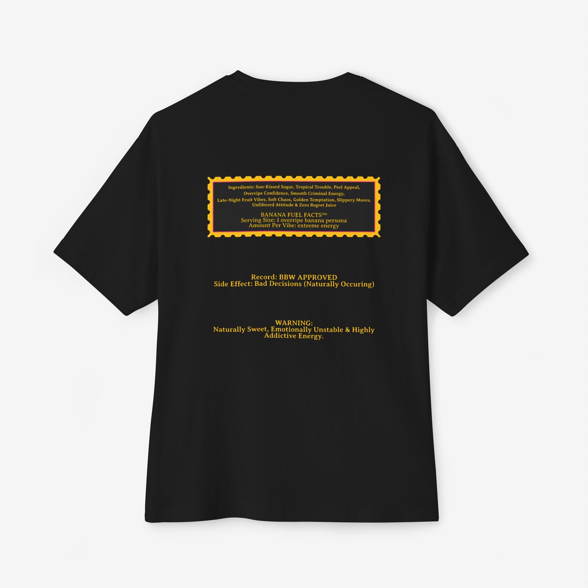 BANANA FUEL FACTS™ — OVER-RIPE ENERGY GRAPHIC TEE