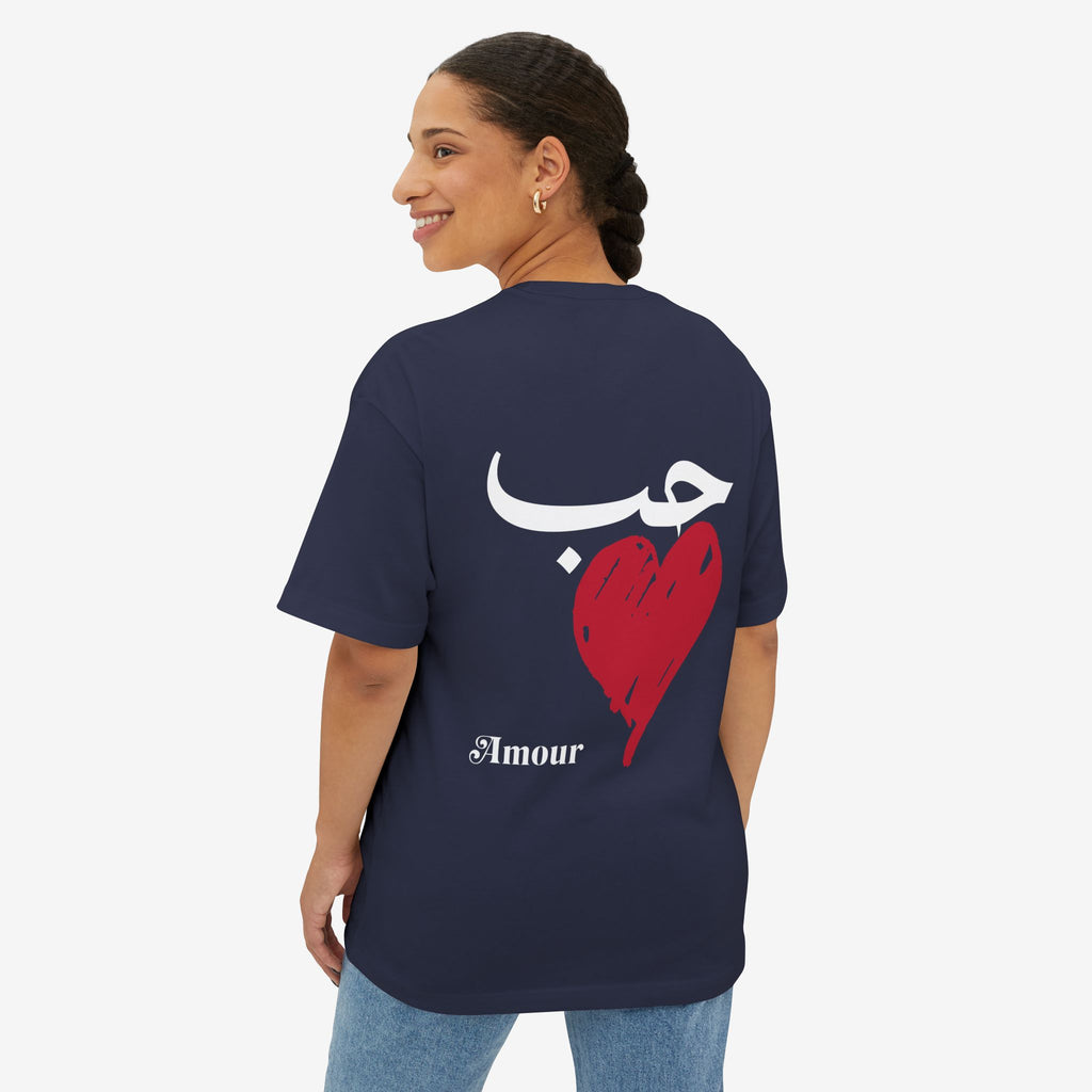 AMOUR HEART GRAPHIC T-SHIRT | BILINGUAL LOVE STATEMENT TEE