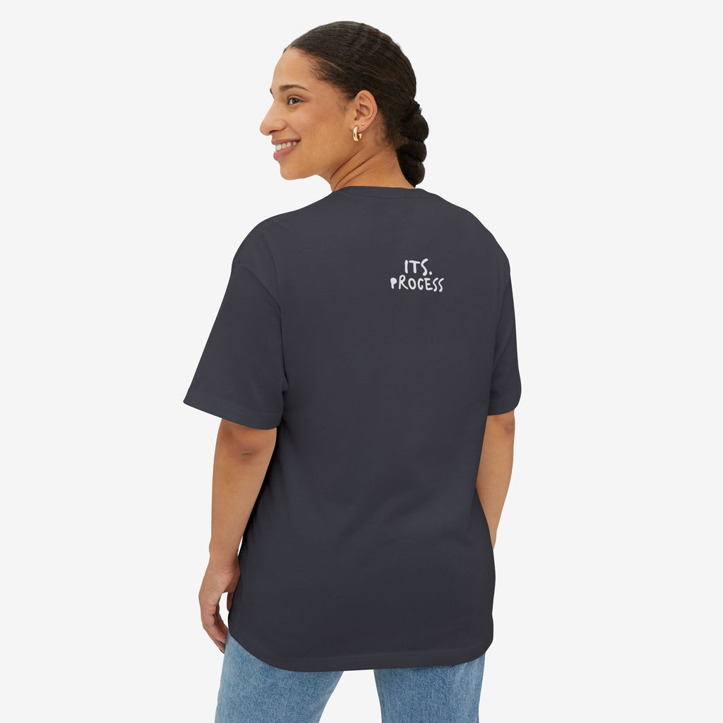 UNFINISHED ENERGY BOXY TEE — MINIMAL TYPOGRAPHY STREETWEAR