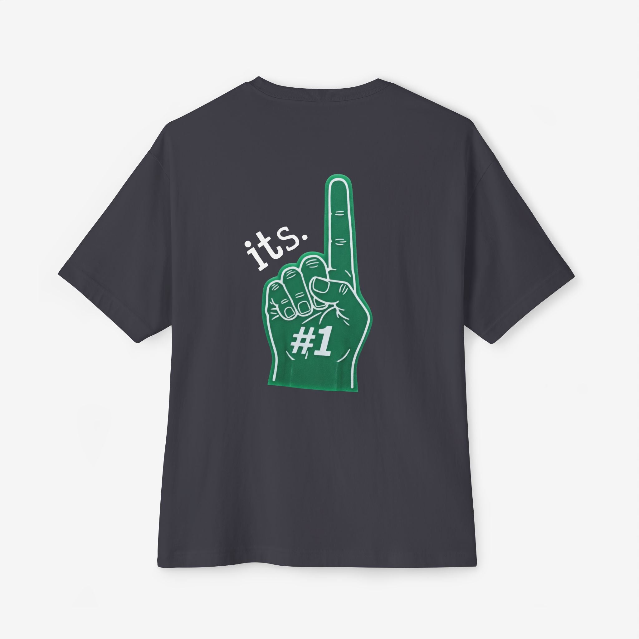 BOXY TEE — “RULE #1. NEVER BE #2” TYPOGRAPHY GRAPHIC SHIRT