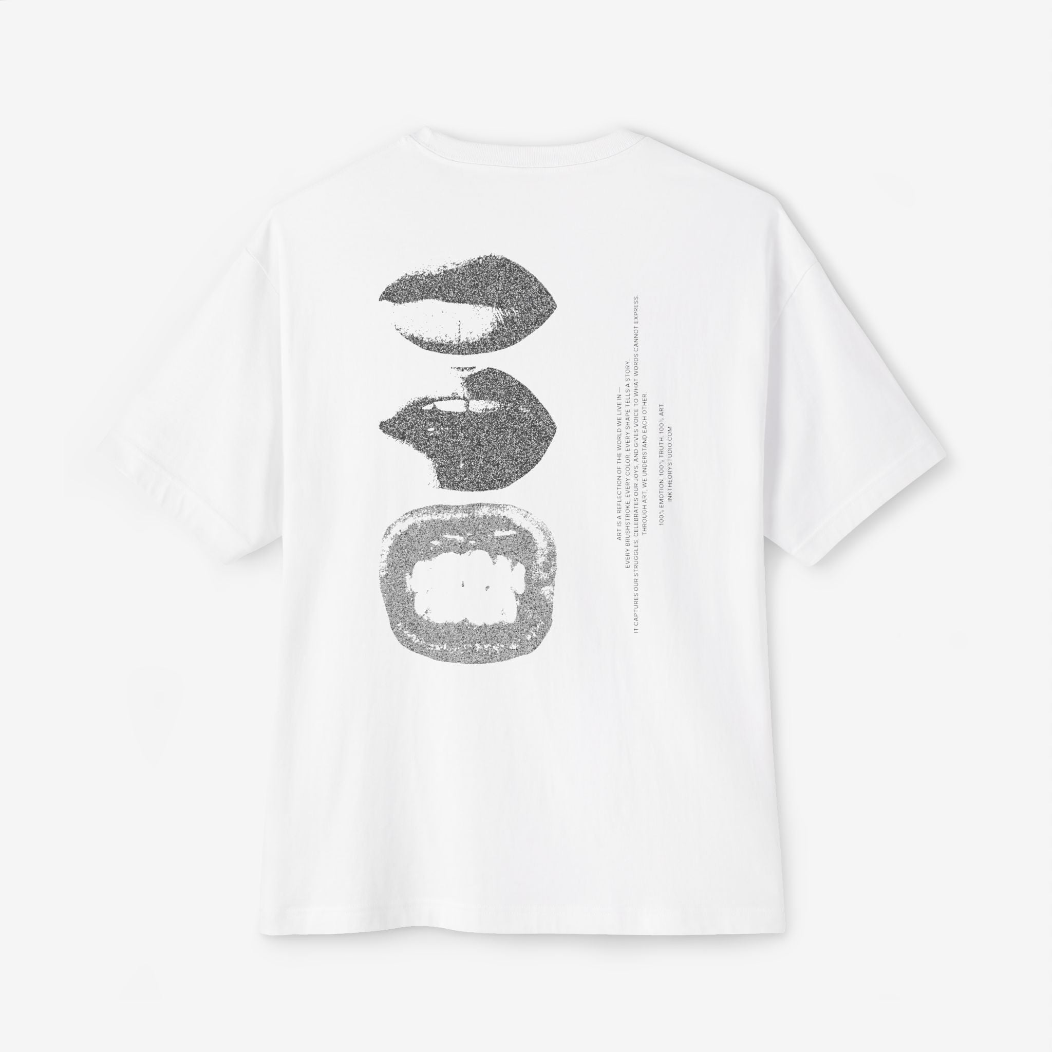 BOXY TEE — GRUNGE MOUTH PRINT OVERSIZED T-SHIRT