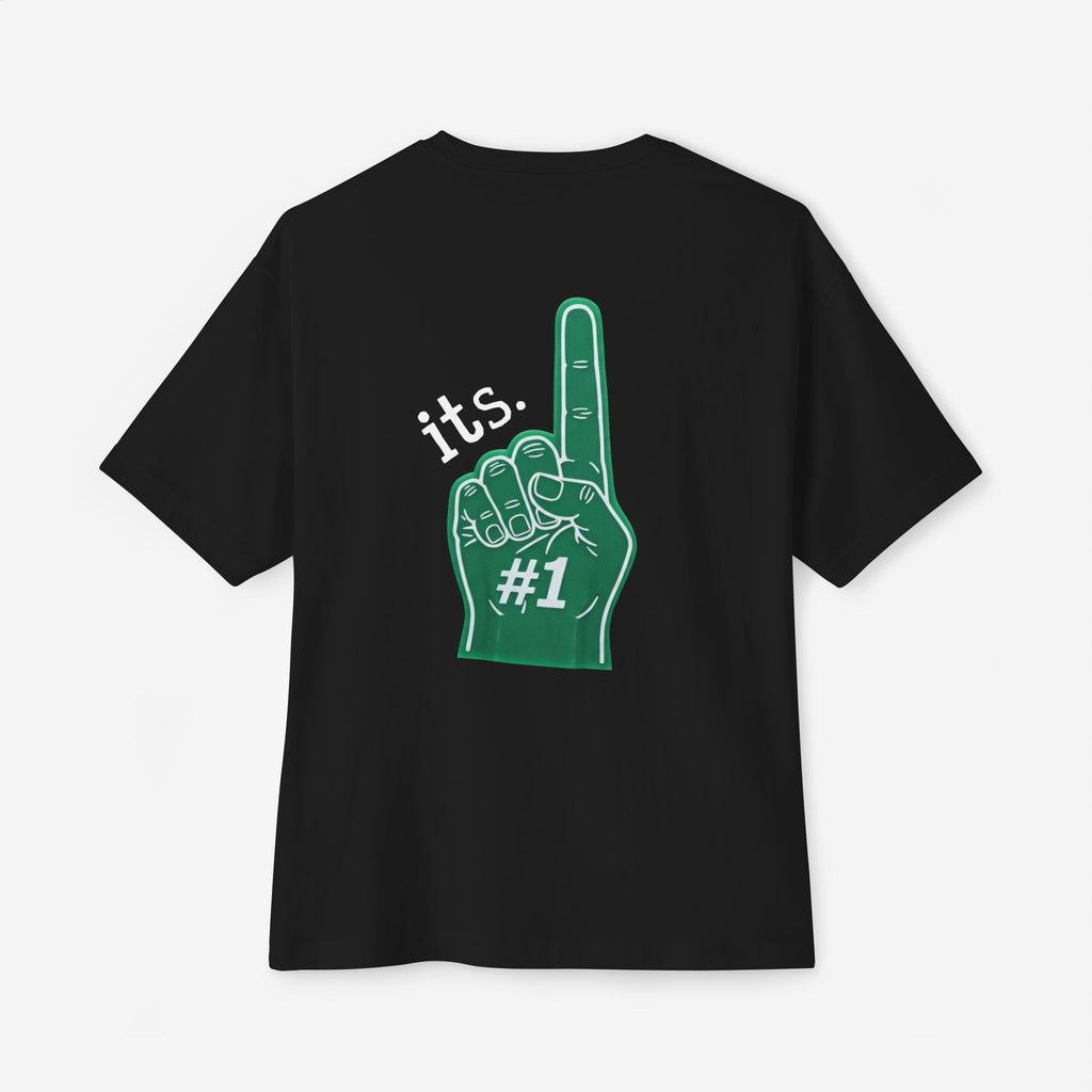 BOXY TEE — “RULE #1. NEVER BE #2” TYPOGRAPHY GRAPHIC SHIRT