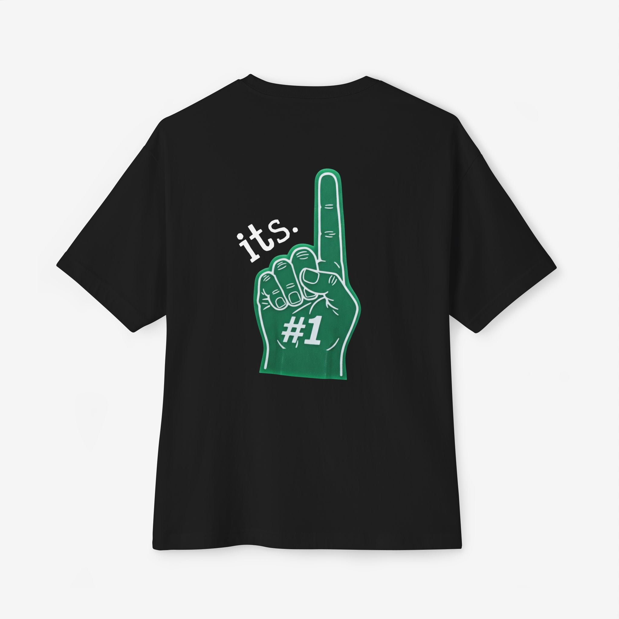 BOXY TEE — “RULE #1. NEVER BE #2” TYPOGRAPHY GRAPHIC SHIRT