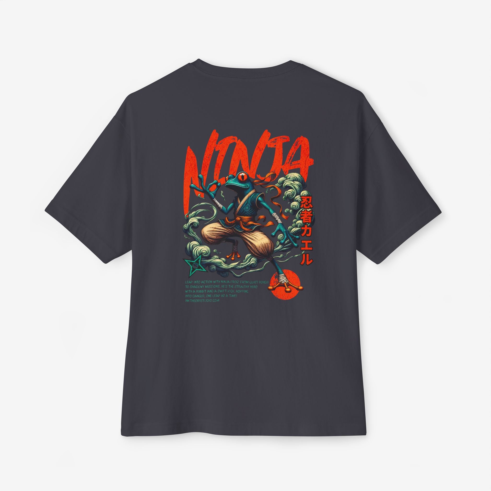 NINJA FROG GRAPHIC TEE — RETRO JAPANESE MARTIAL ART STREETWEAR SHIRT