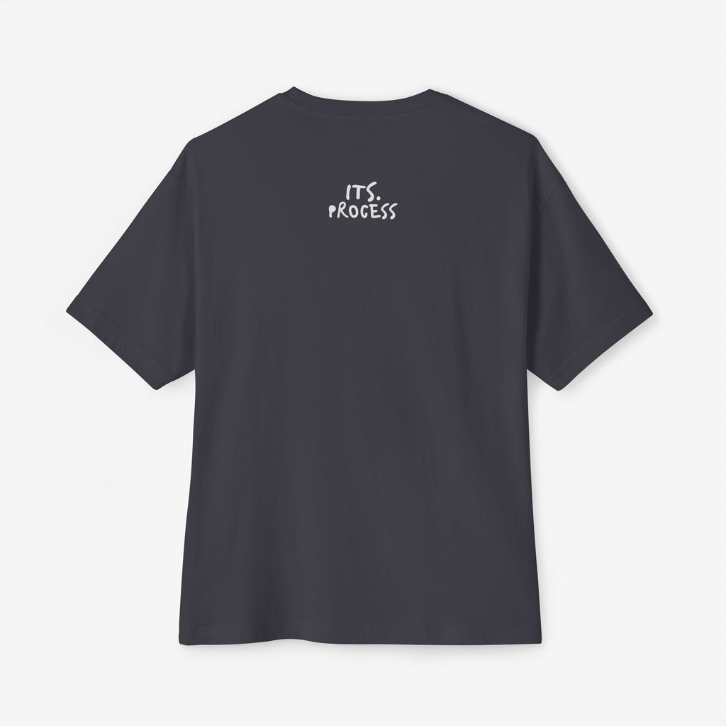 UNFINISHED ENERGY BOXY TEE — MINIMAL TYPOGRAPHY STREETWEAR