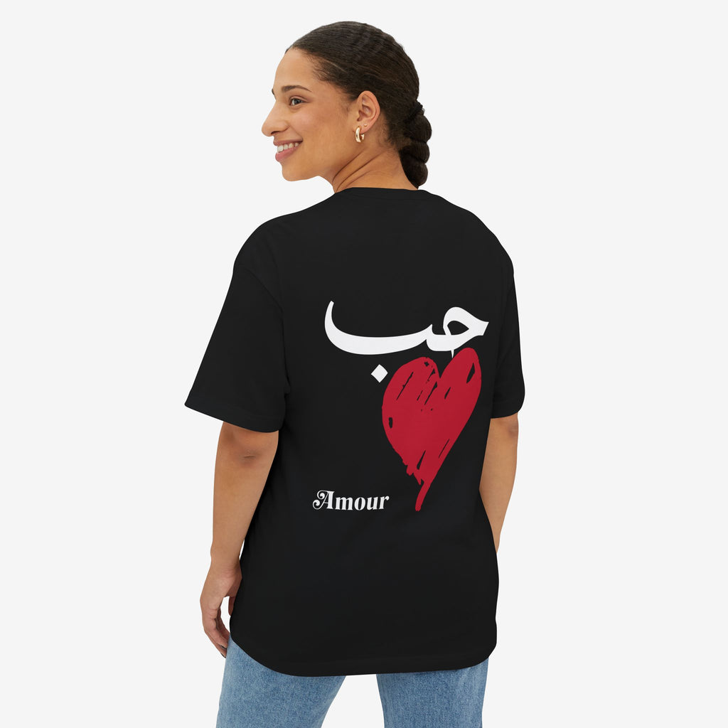 AMOUR HEART GRAPHIC T-SHIRT | BILINGUAL LOVE STATEMENT TEE