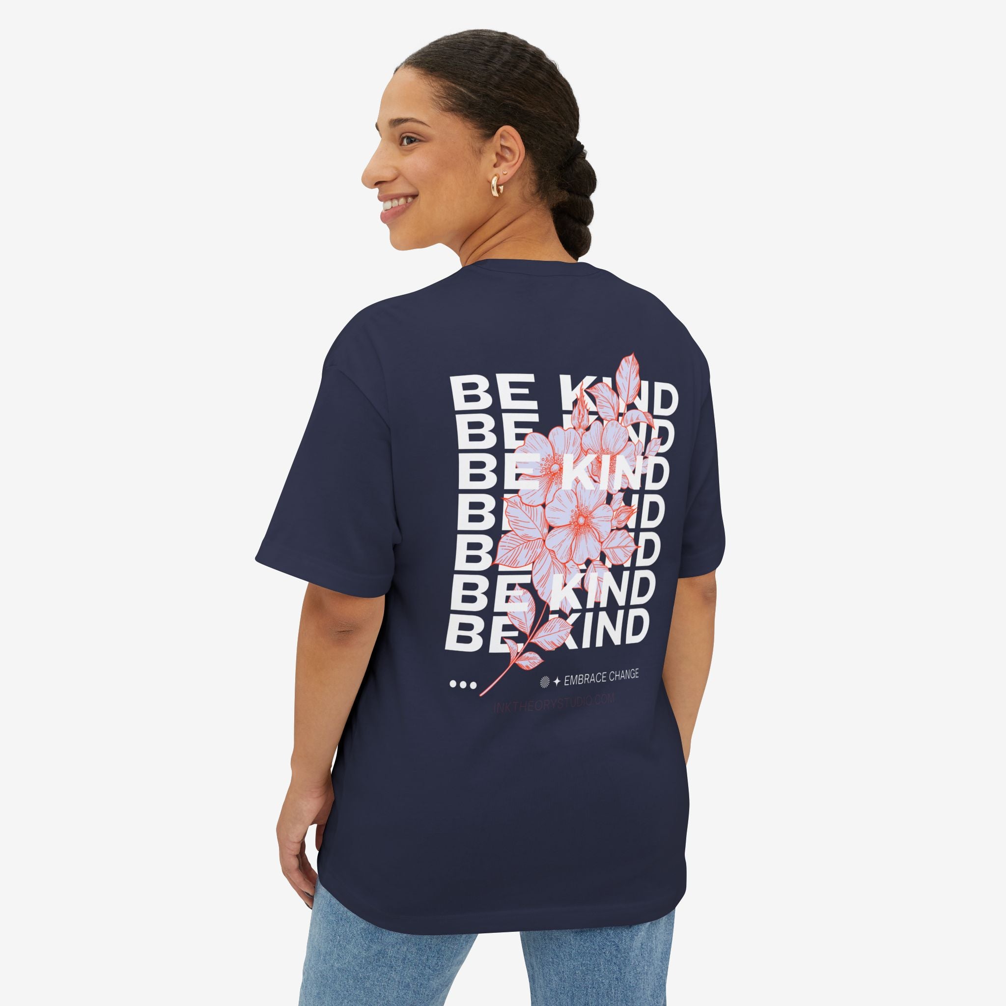 BE KIND EMBRACE CHANGE – ITS. BLOOM FLORAL GRAPHIC T-SHIRT