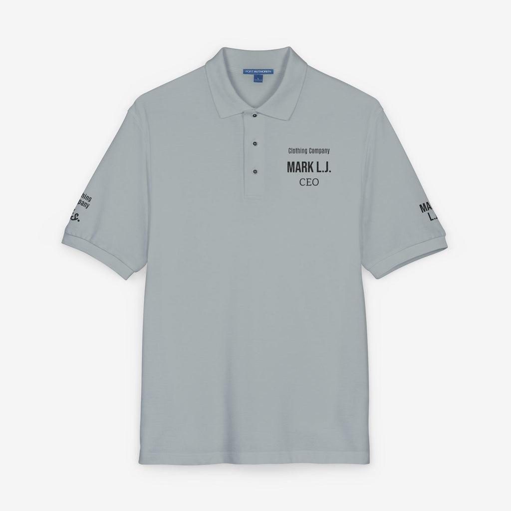 EMBROIDERED CUSTOMIZABLE POLO TEE — MINIMALIST PROFISSIONAL TEXT T-SHIRT