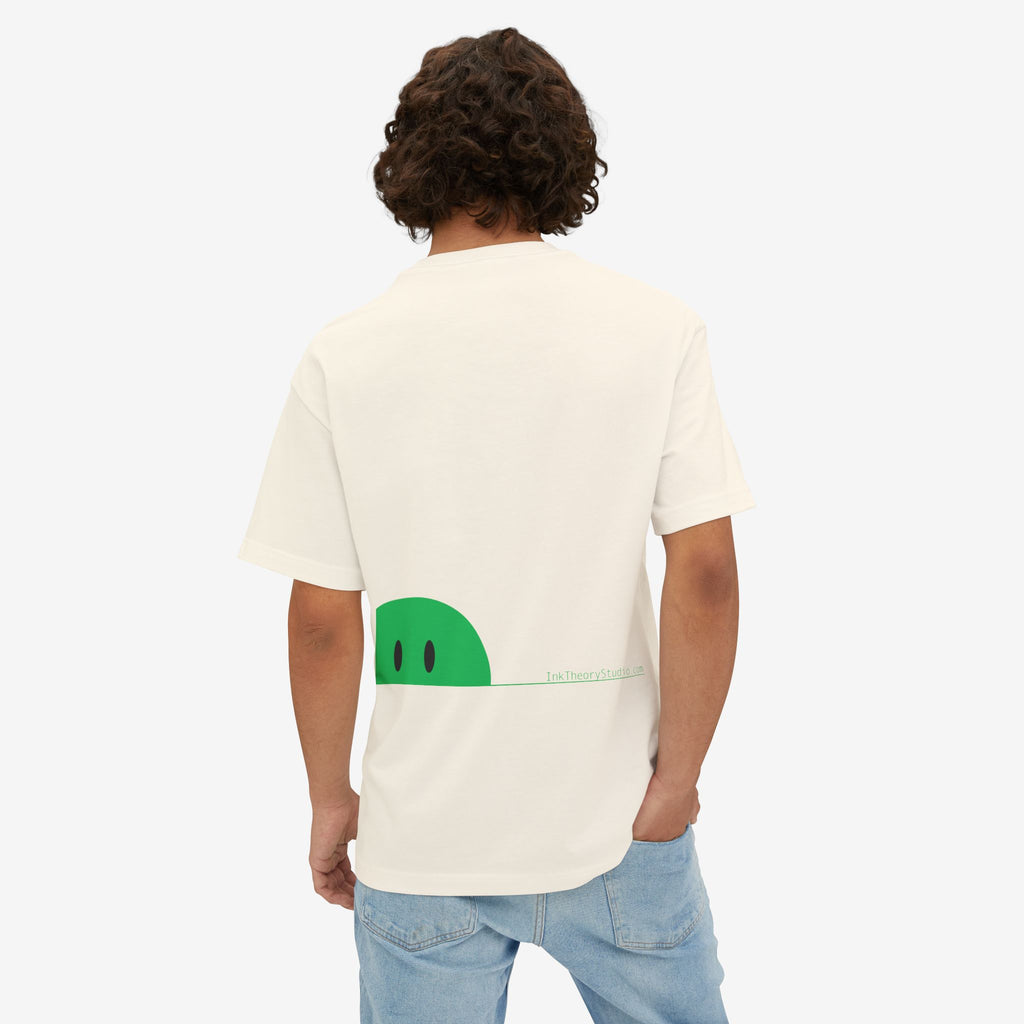 BOXY TEE — “I AM > I WAS” MINIMAL GRAPHIC TEE