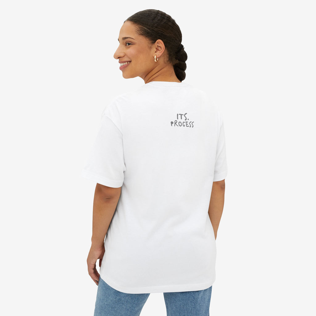 UNFINISHED ENERGY BOXY TEE — MINIMAL TYPOGRAPHY STREETWEAR