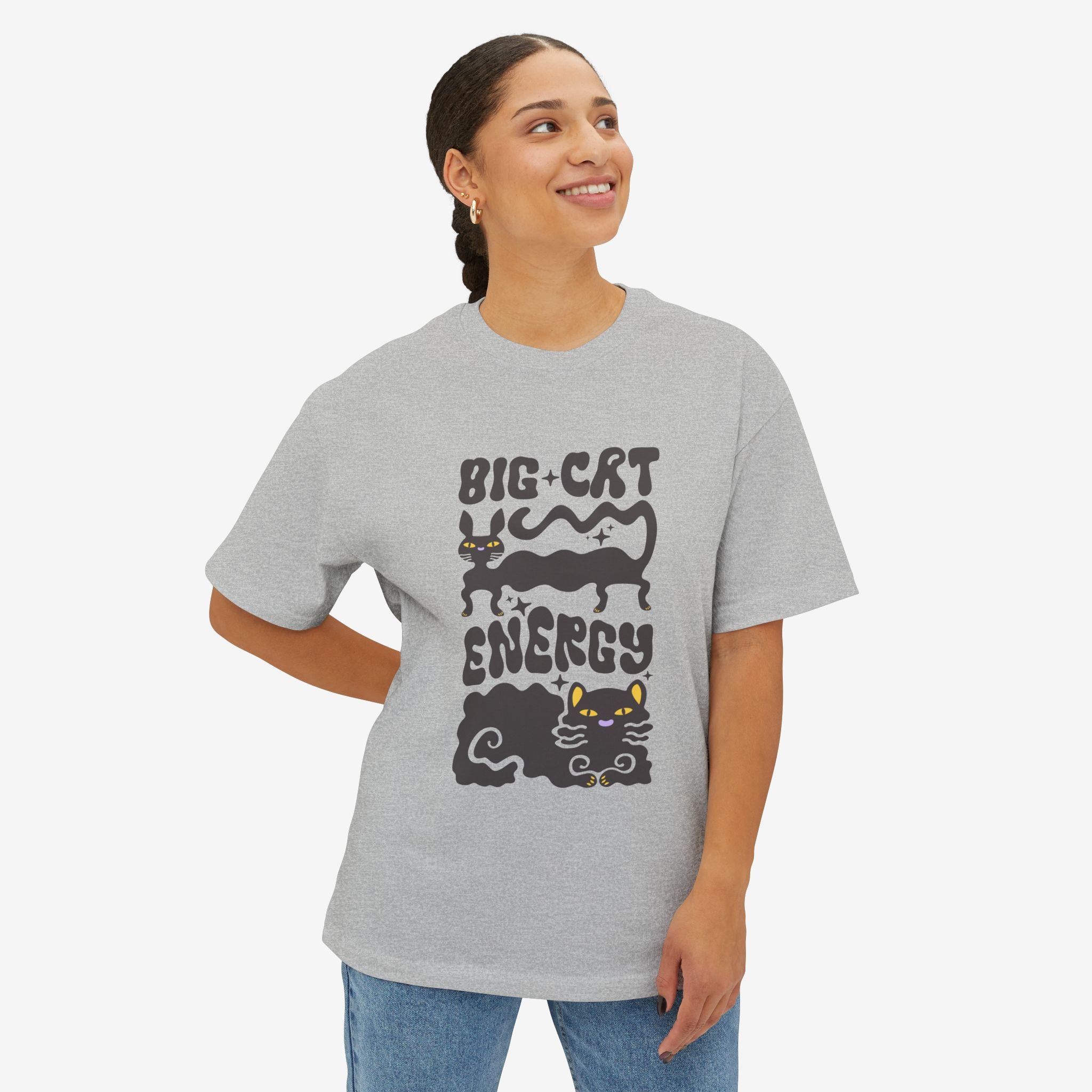BIG CAT ENERGY OVERSIZED BOXY TEE — GRAPHIC STREETWEAR T-SHIRT