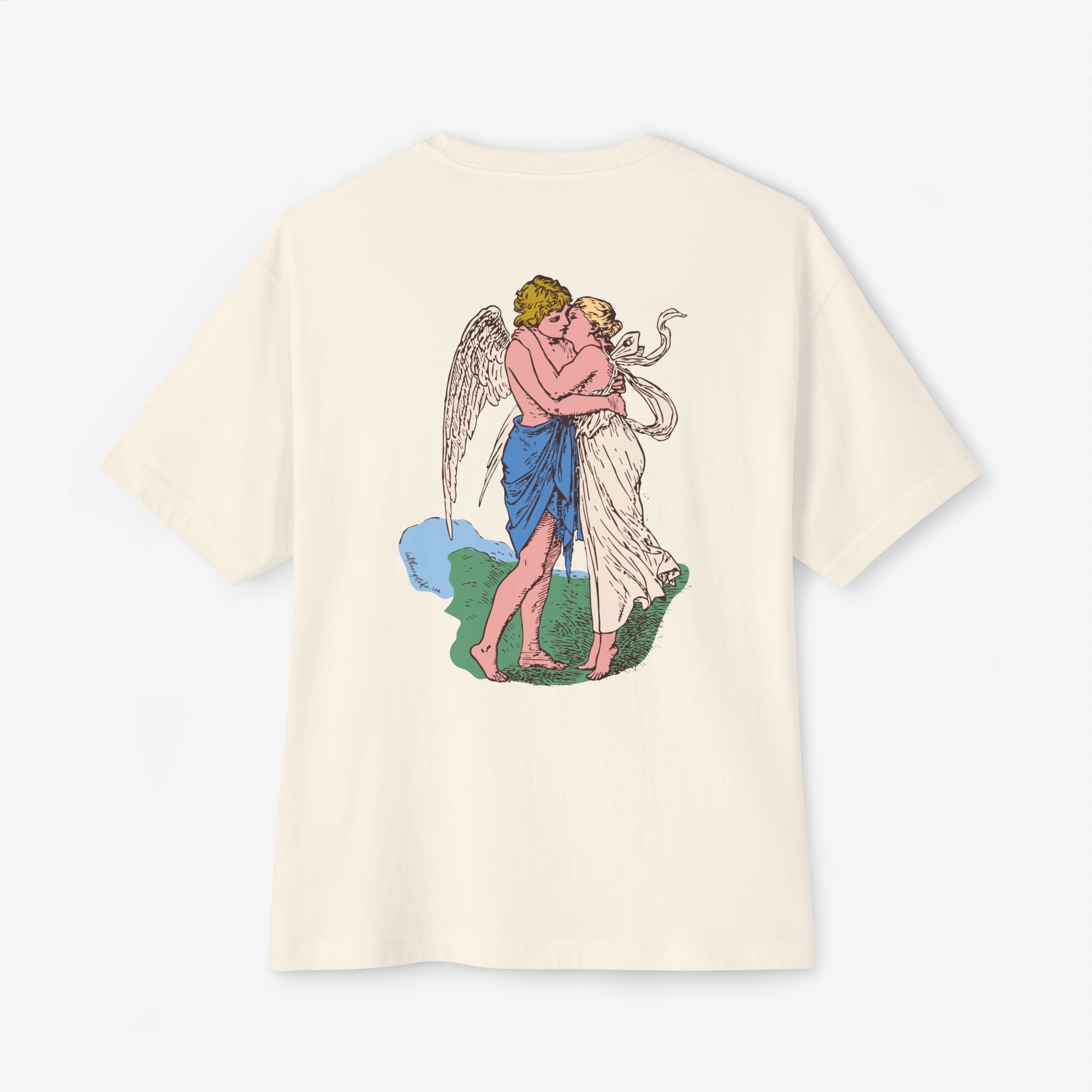 BOXY TEE — ‘FACE OF AN ANGEL’ VINTAGE CHERUB HUG GRAPHIC SHIRT