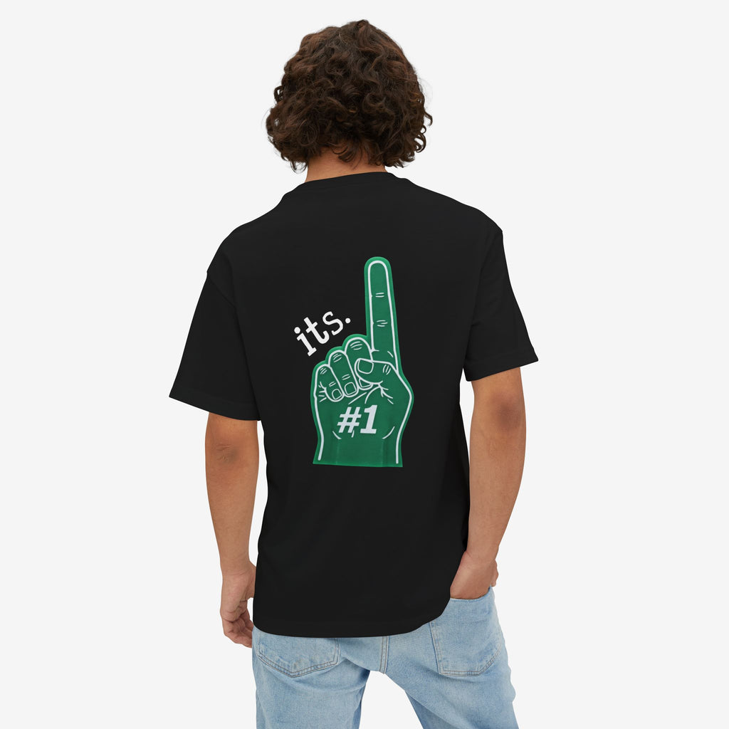 BOXY TEE — “RULE #1. NEVER BE #2” TYPOGRAPHY GRAPHIC SHIRT