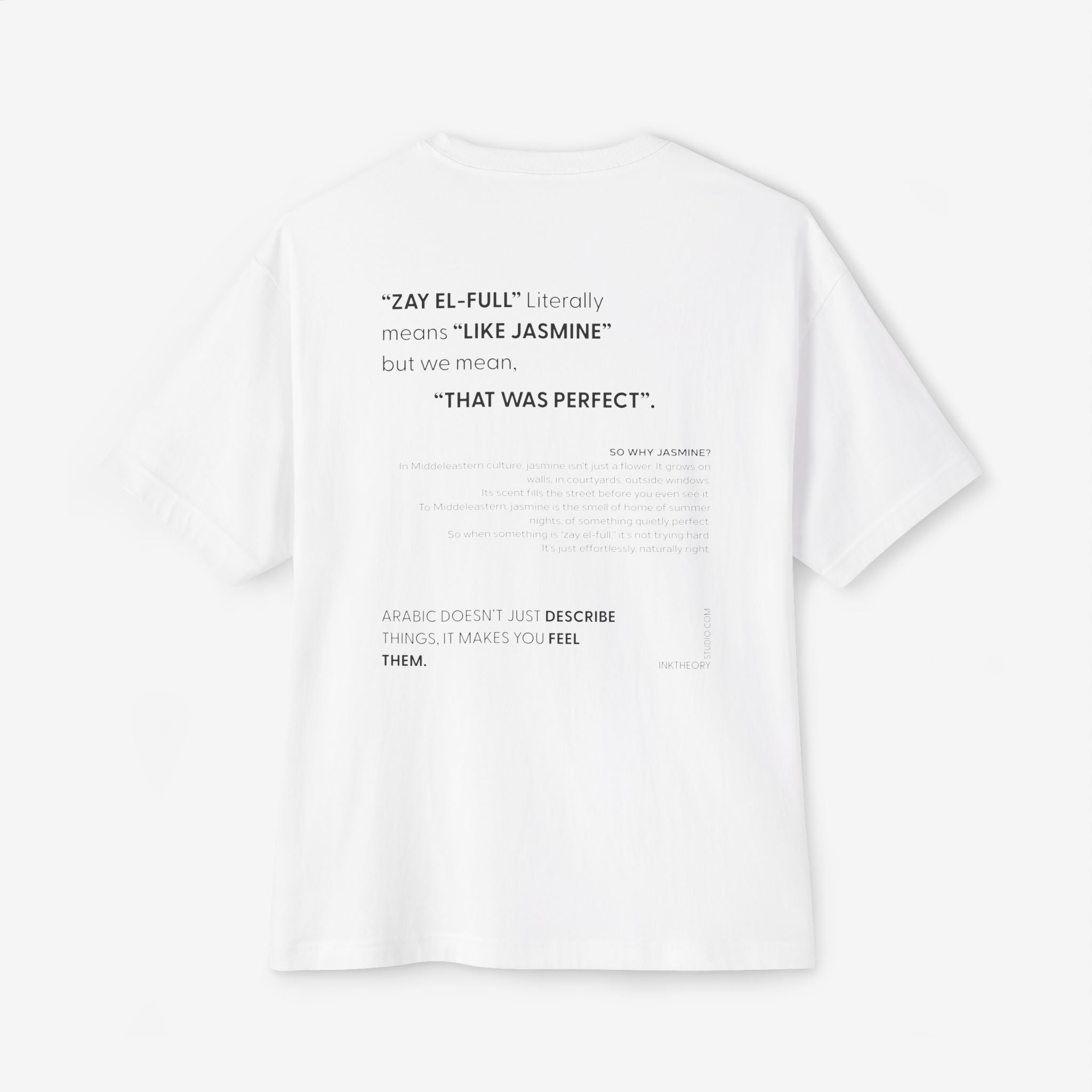 ZAY EL-FULL™ — JASMINE MEANS PERFECT BOXY TEE