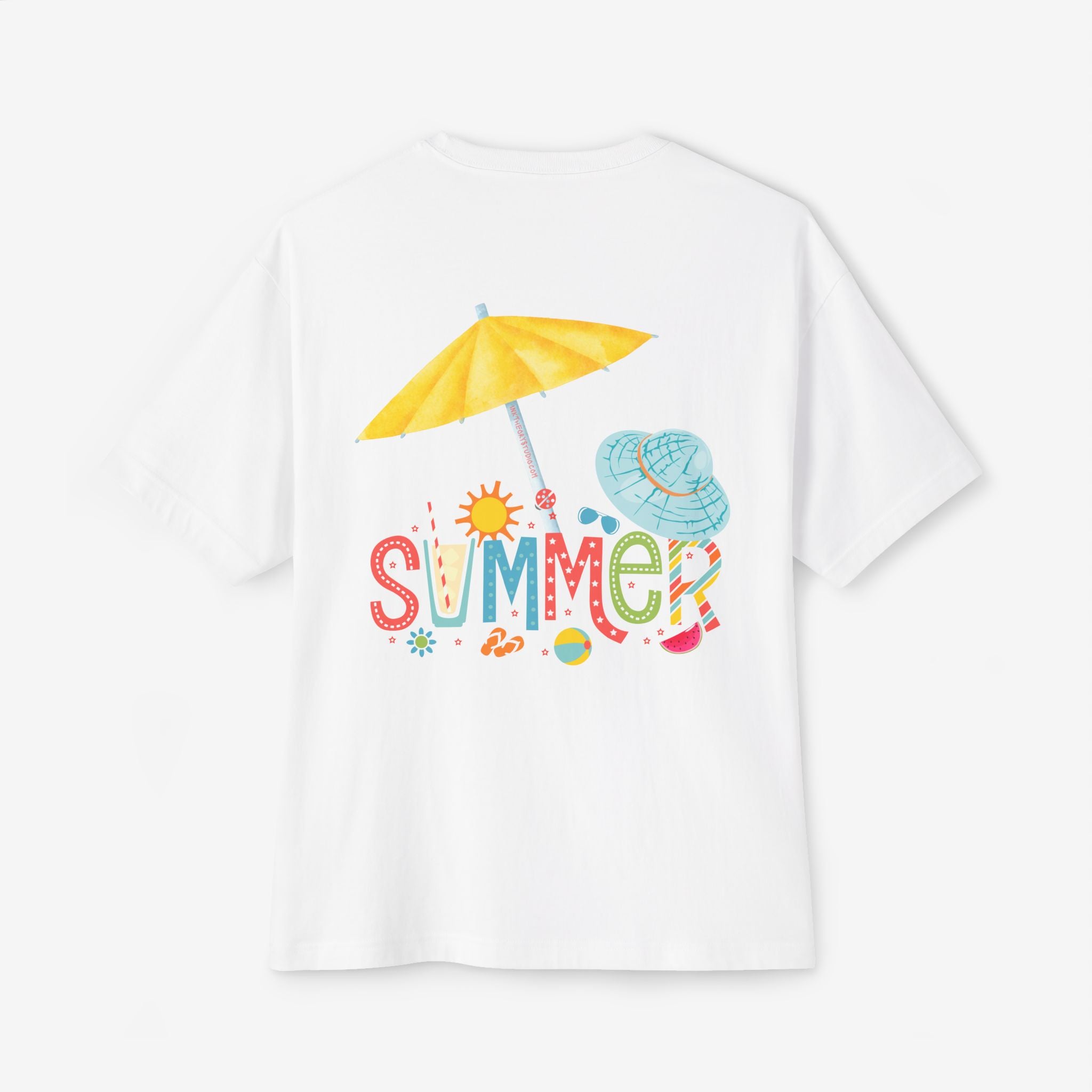 SUMMER ESCAPE TEE — PLAYFUL BEACH VACATION GRAPHIC SHIRT