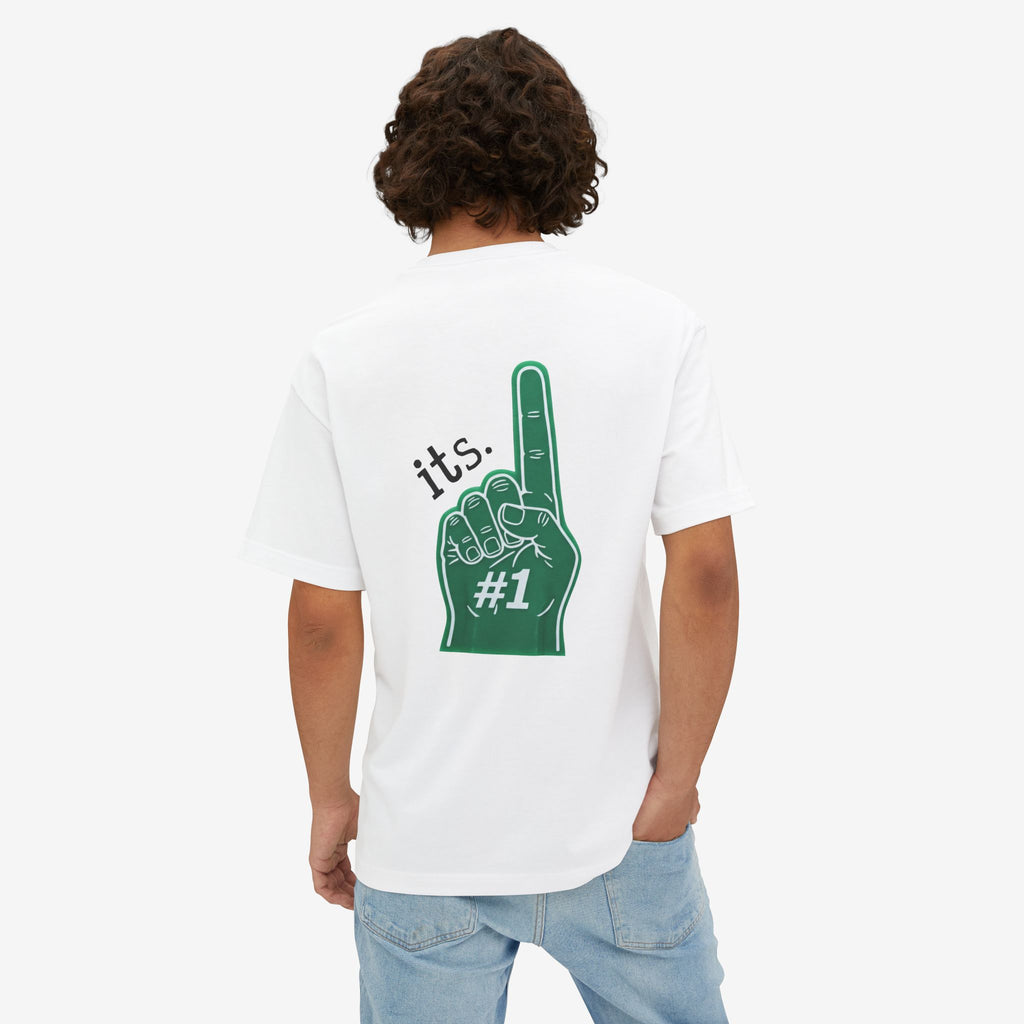 BOXY TEE — “RULE #1. NEVER BE #2” TYPOGRAPHY GRAPHIC SHIRT