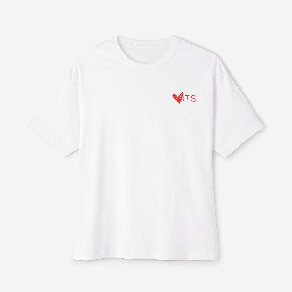 LOVE من أول NAZRA TEE — OVERSIZED BOXY WHITE T-SHIRT