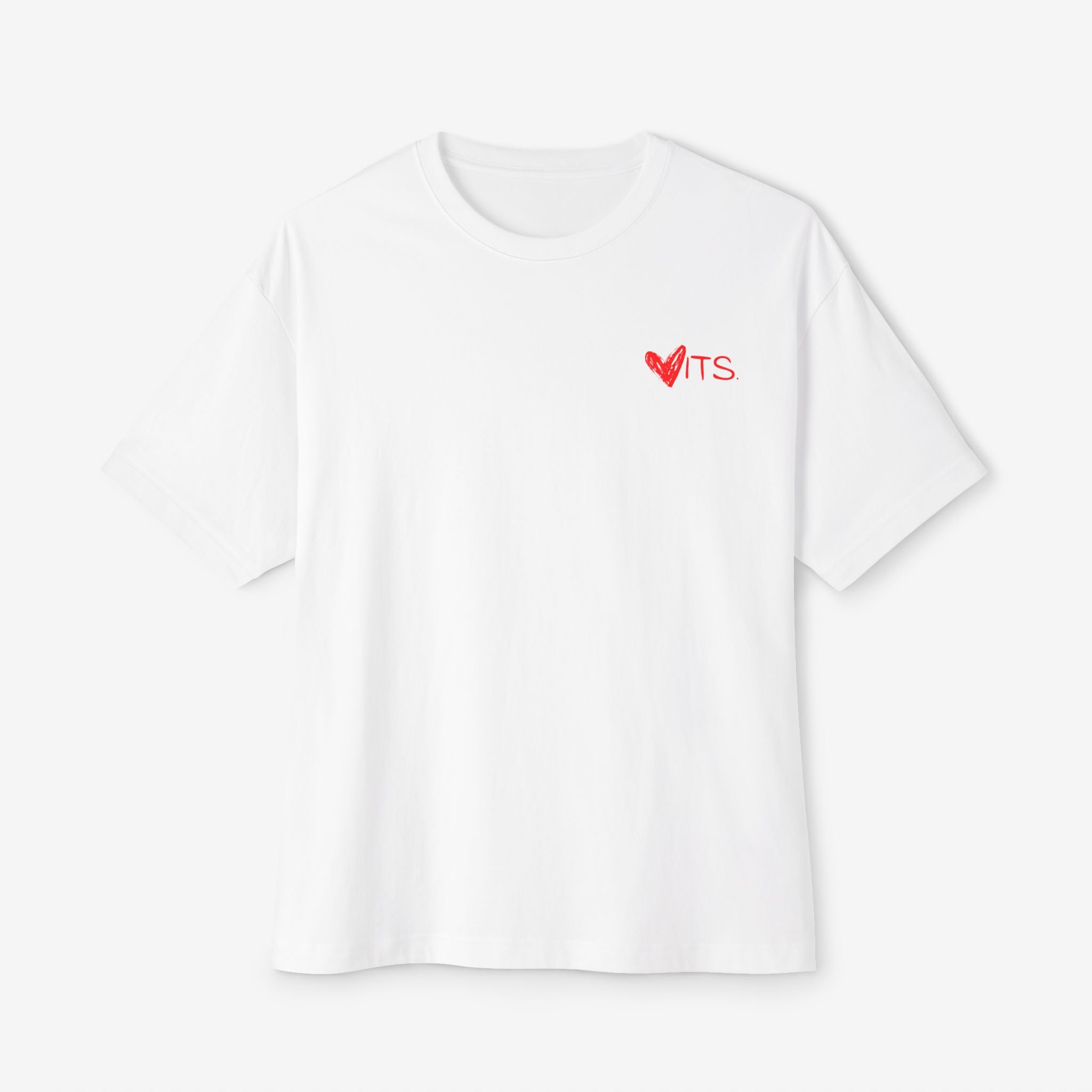 LOVE من أول NAZRA TEE — OVERSIZED BOXY WHITE T-SHIRT