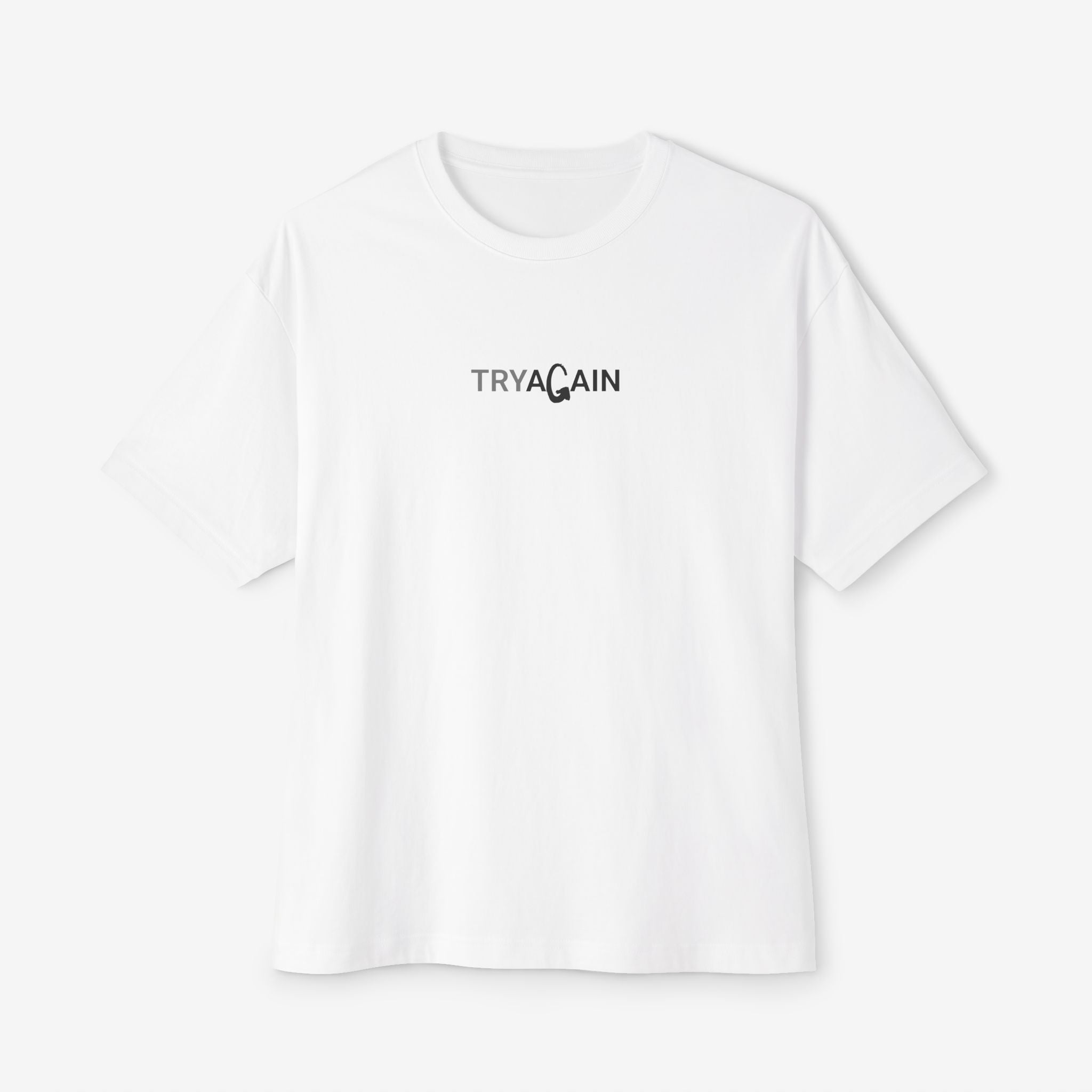 TRY AGAIN — MINIMALIST MOTIVATIONAL GRAPHIC TEE