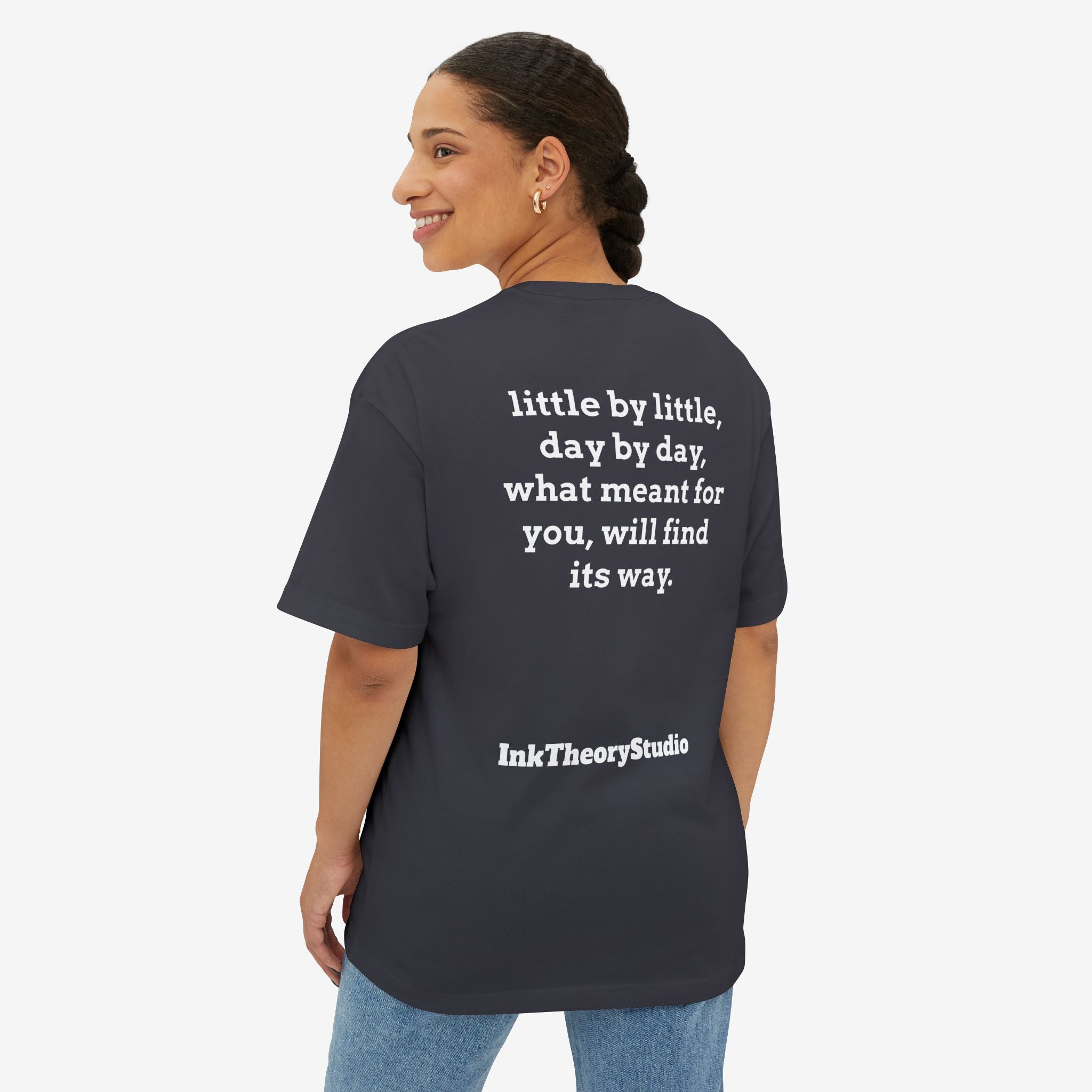 CUSTOMIZABLE BOXY TEE — MINIMALIST FRONT/BACK TEXT T-SHIRT