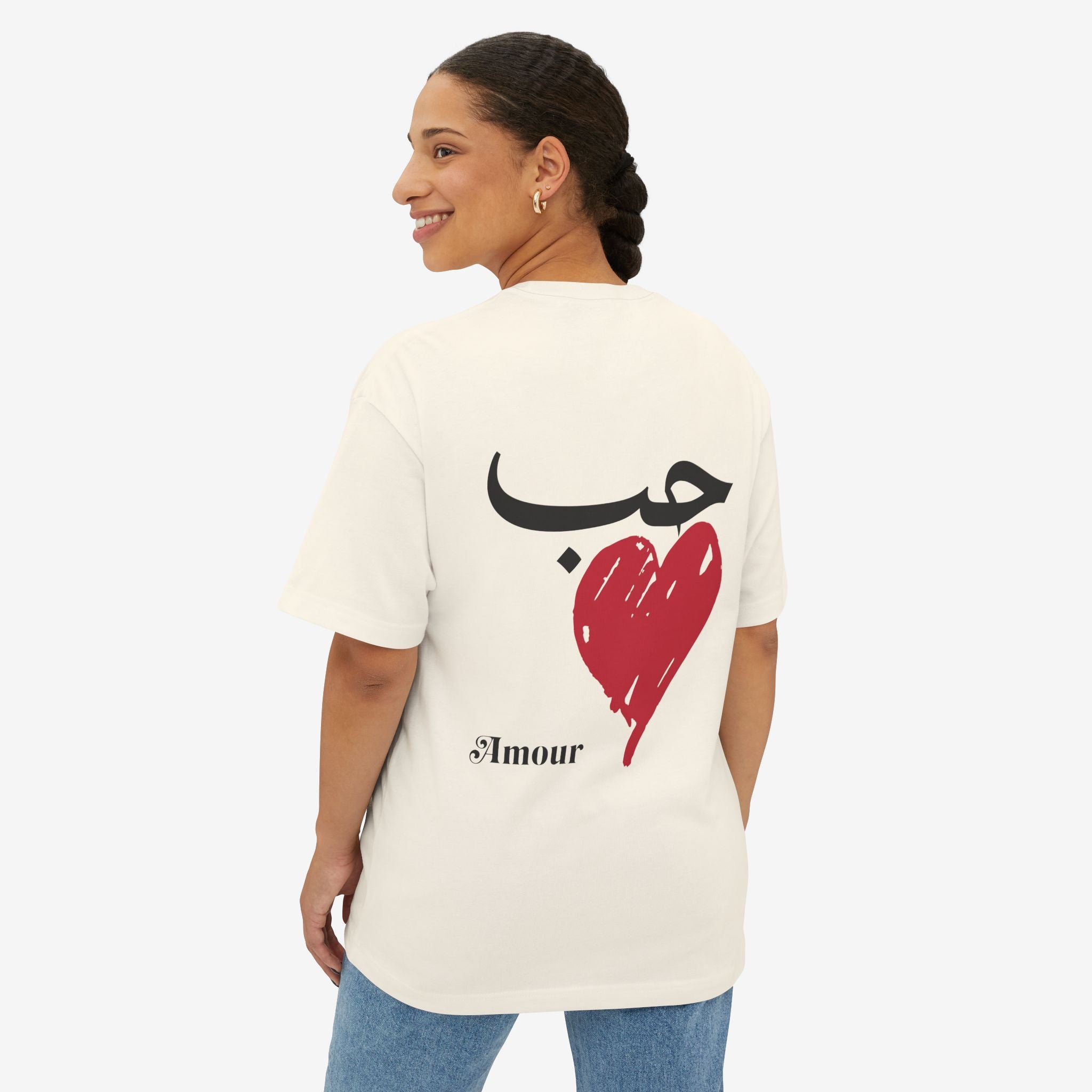 AMOUR HEART GRAPHIC T-SHIRT | BILINGUAL LOVE STATEMENT TEE