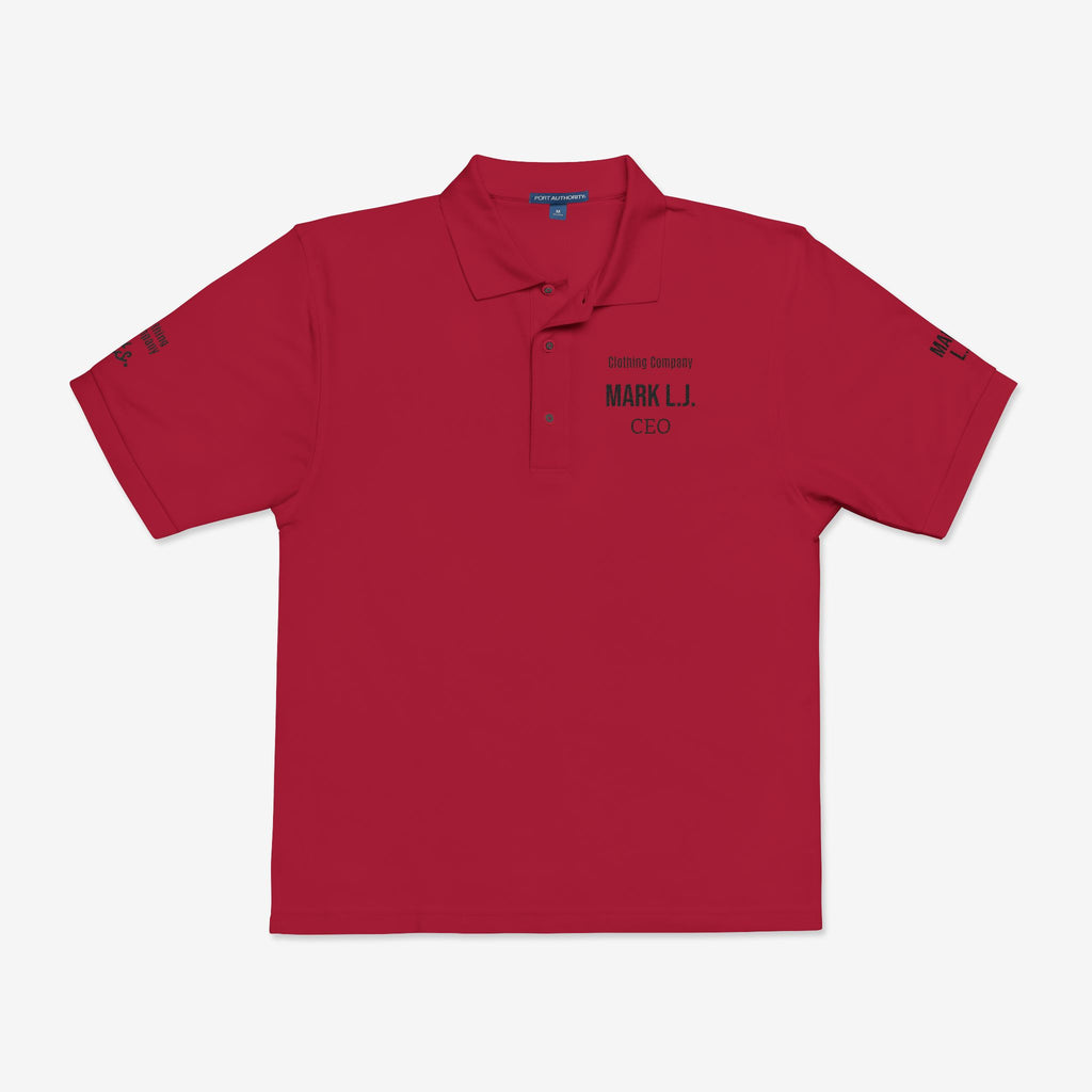EMBROIDERED CUSTOMIZABLE POLO TEE — MINIMALIST PROFISSIONAL TEXT T-SHIRT