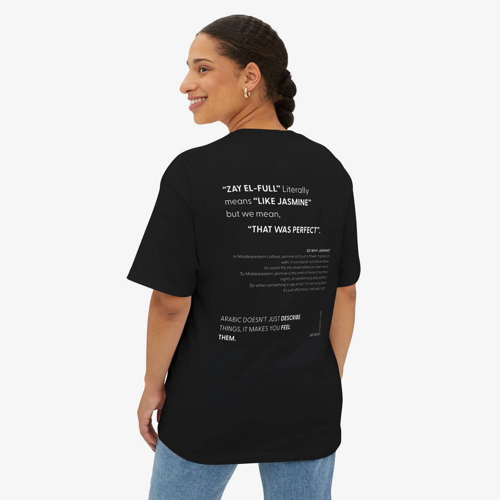 ZAY EL-FULL™ — JASMINE MEANS PERFECT BOXY TEE