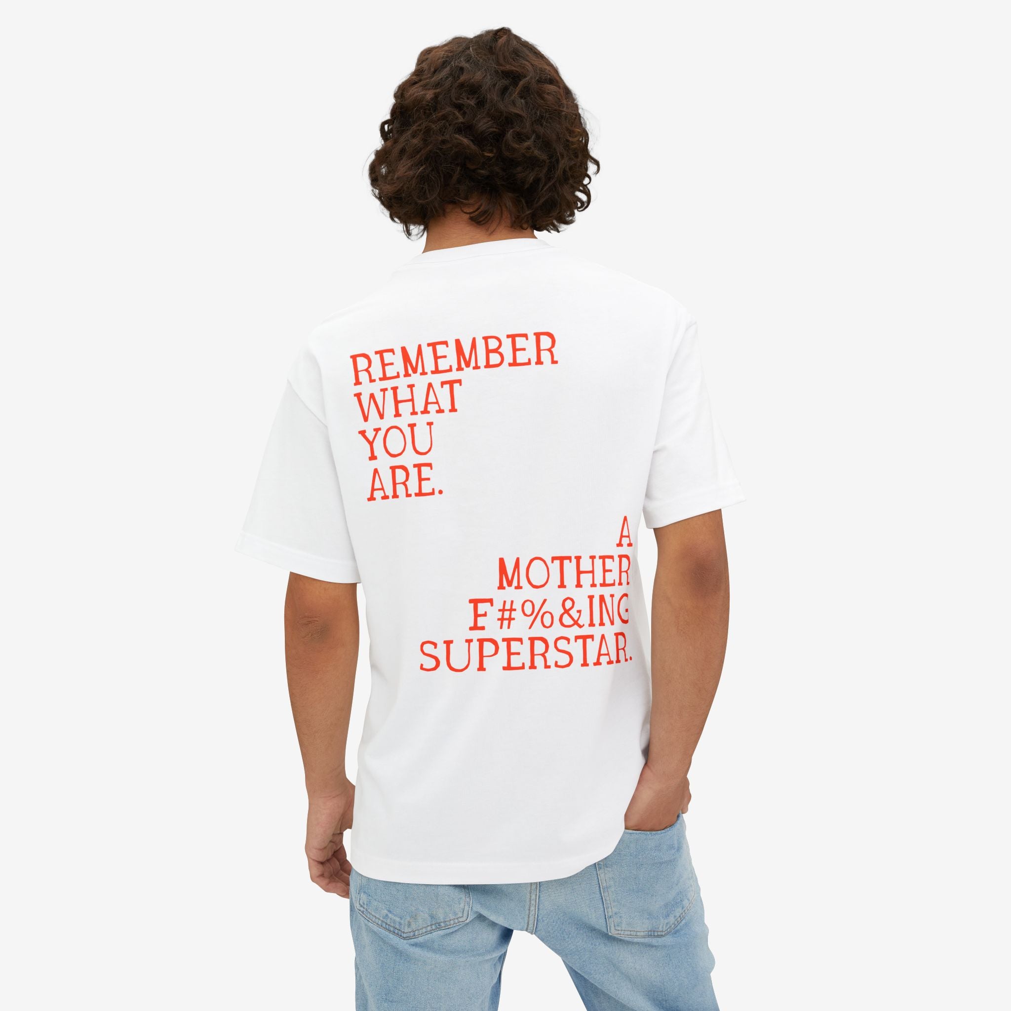 BOXY T-SHIRT — “REMEMBER WHAT YOU ARE” EMPOWERMENT GRAPHIC TEE