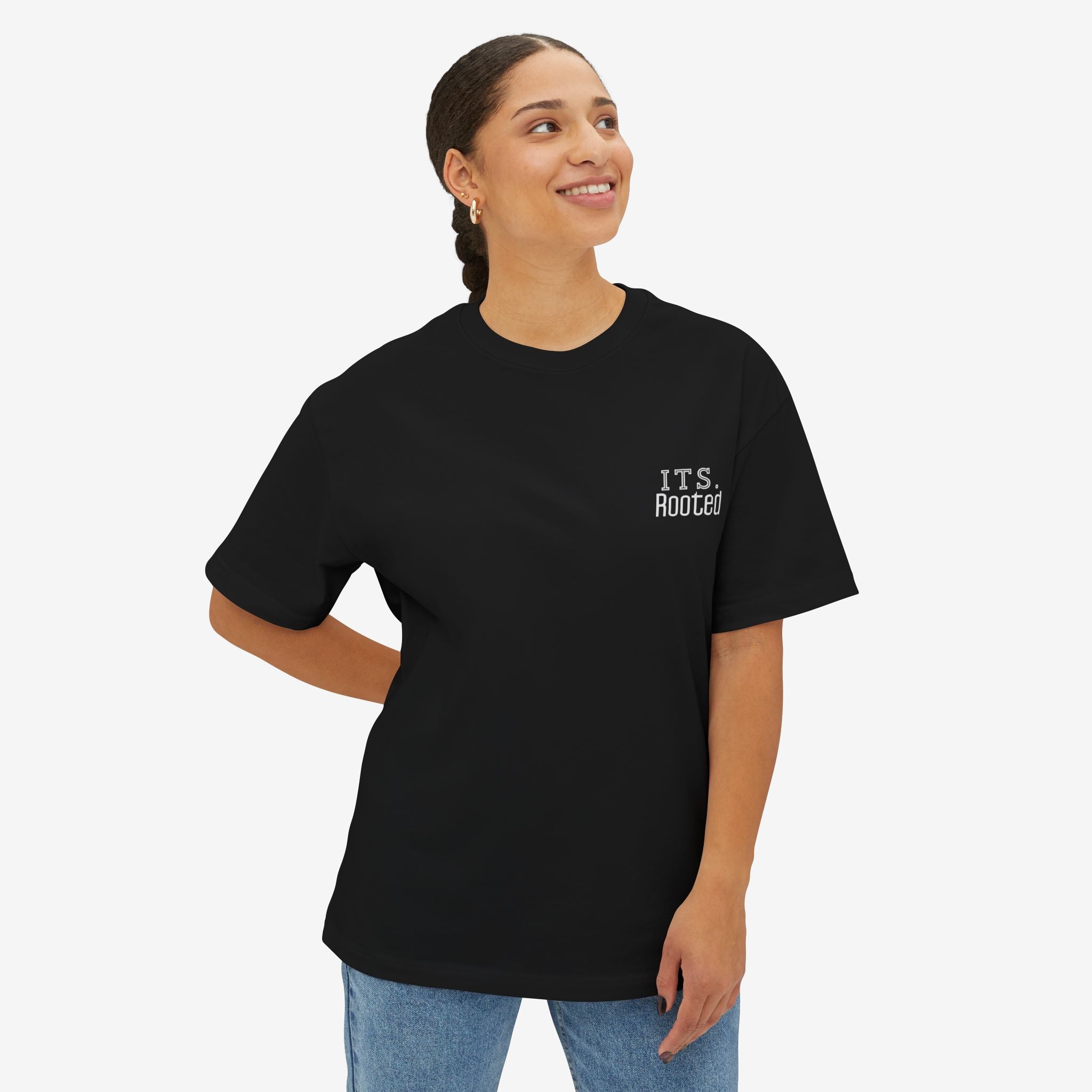 BLOOM TEE — “BLOOM WHERE YOU ARE PLANTED” FLORAL OVERSIZED SHIRT